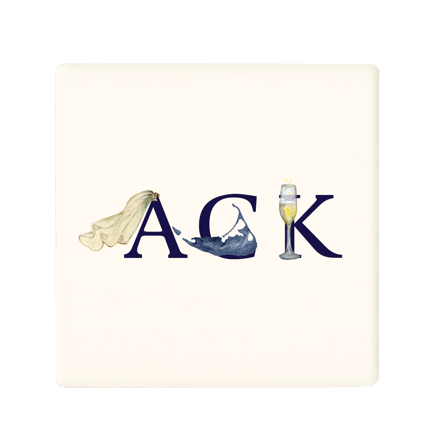 ACK wedding coaster