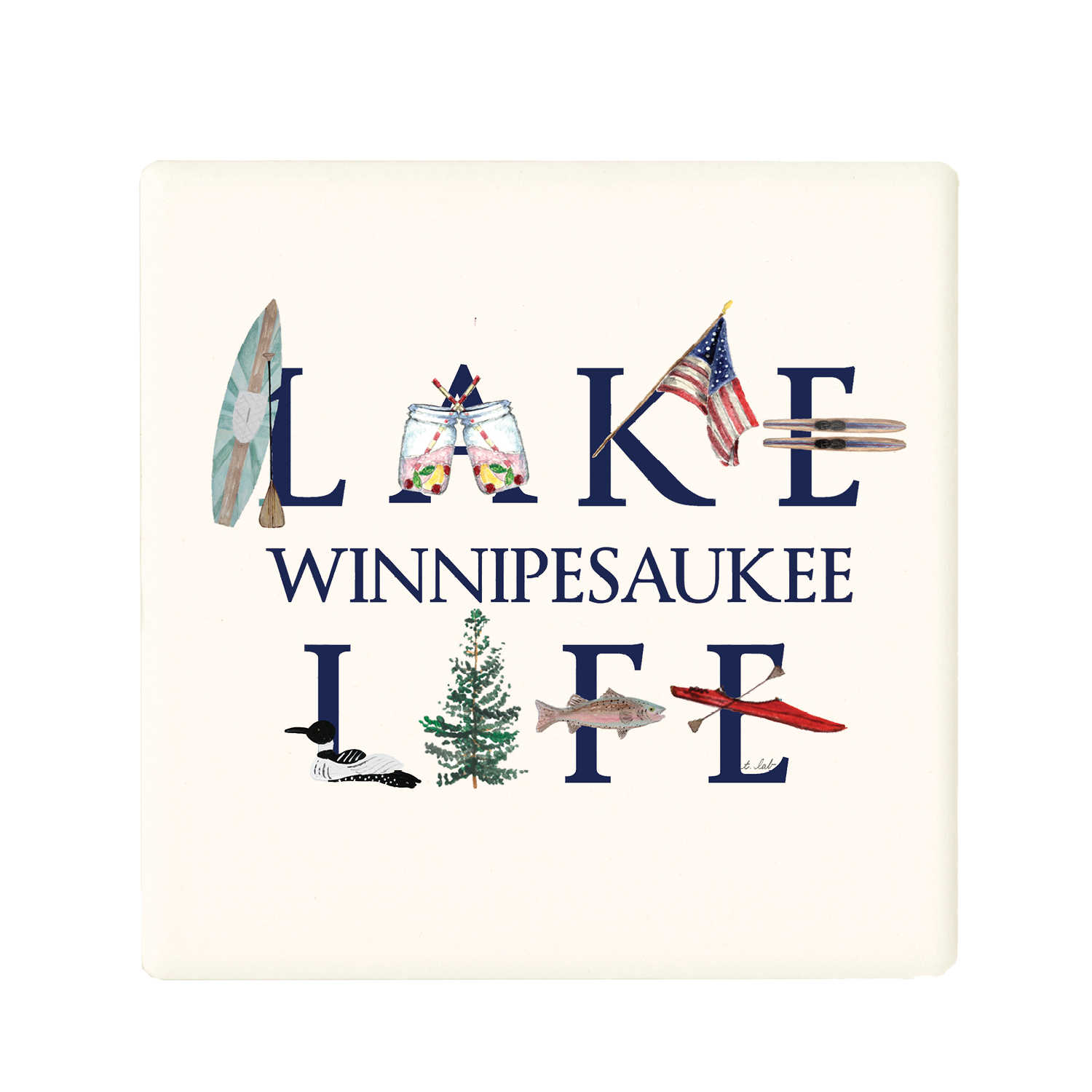 lake life winnipesauke coaster