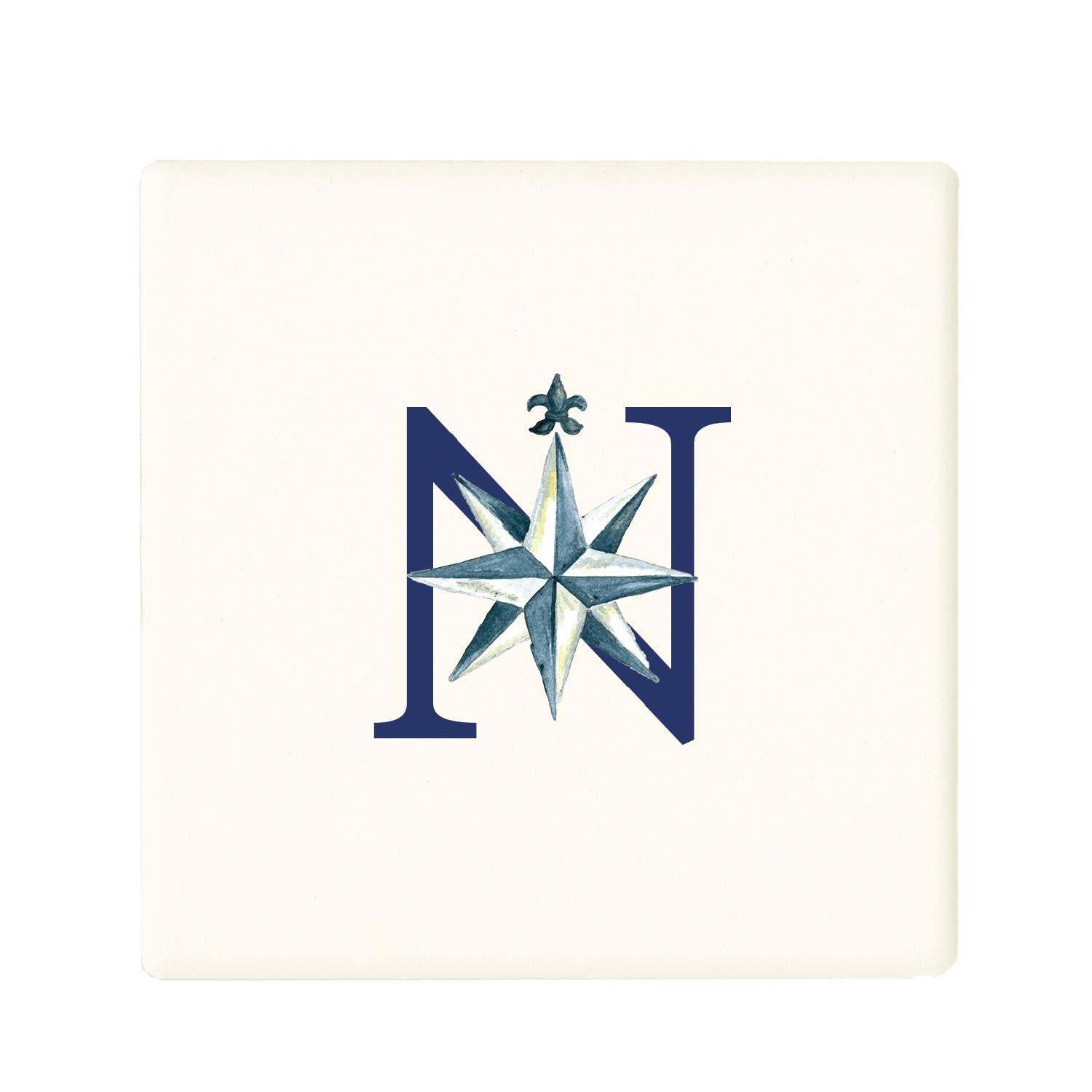 nautical alphabet - N coaster