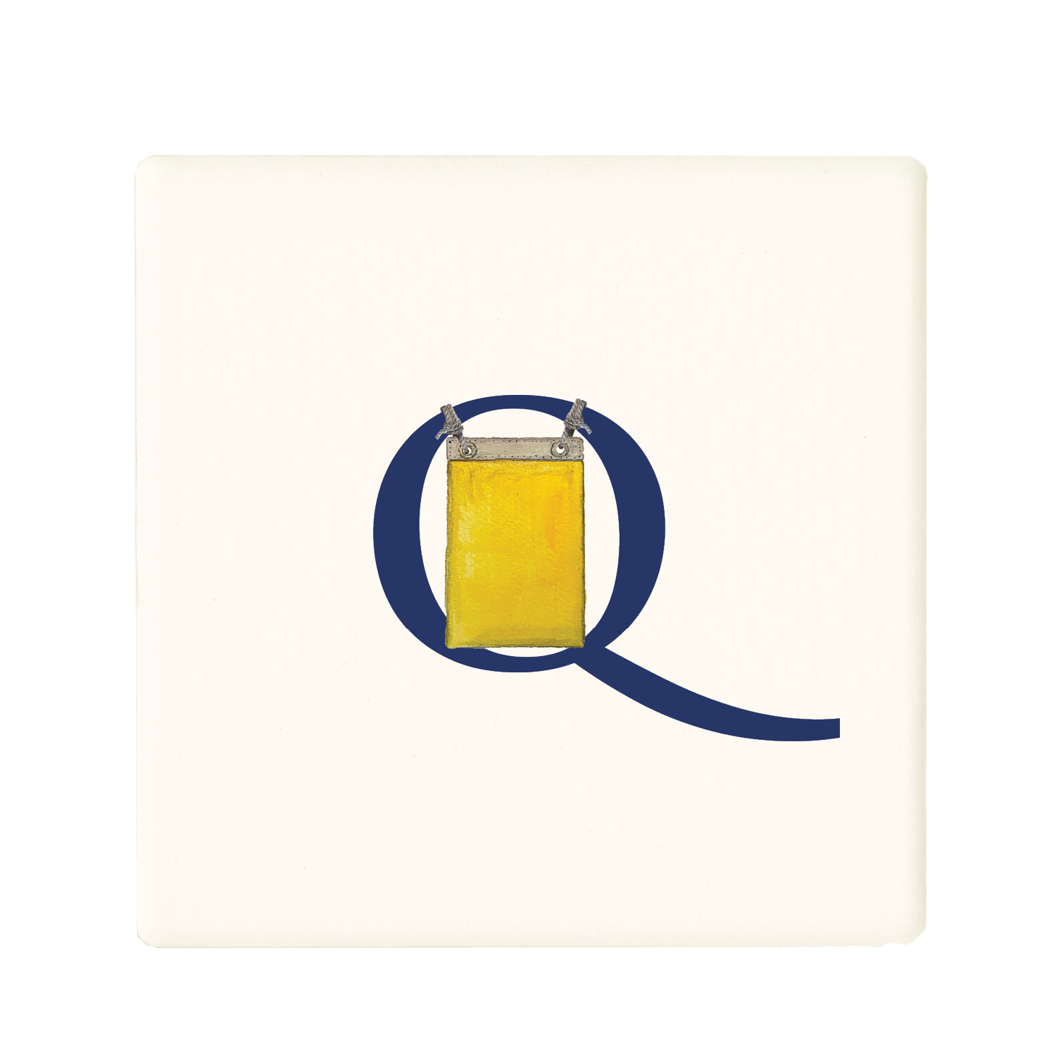 nautical alphabet - Q coaster