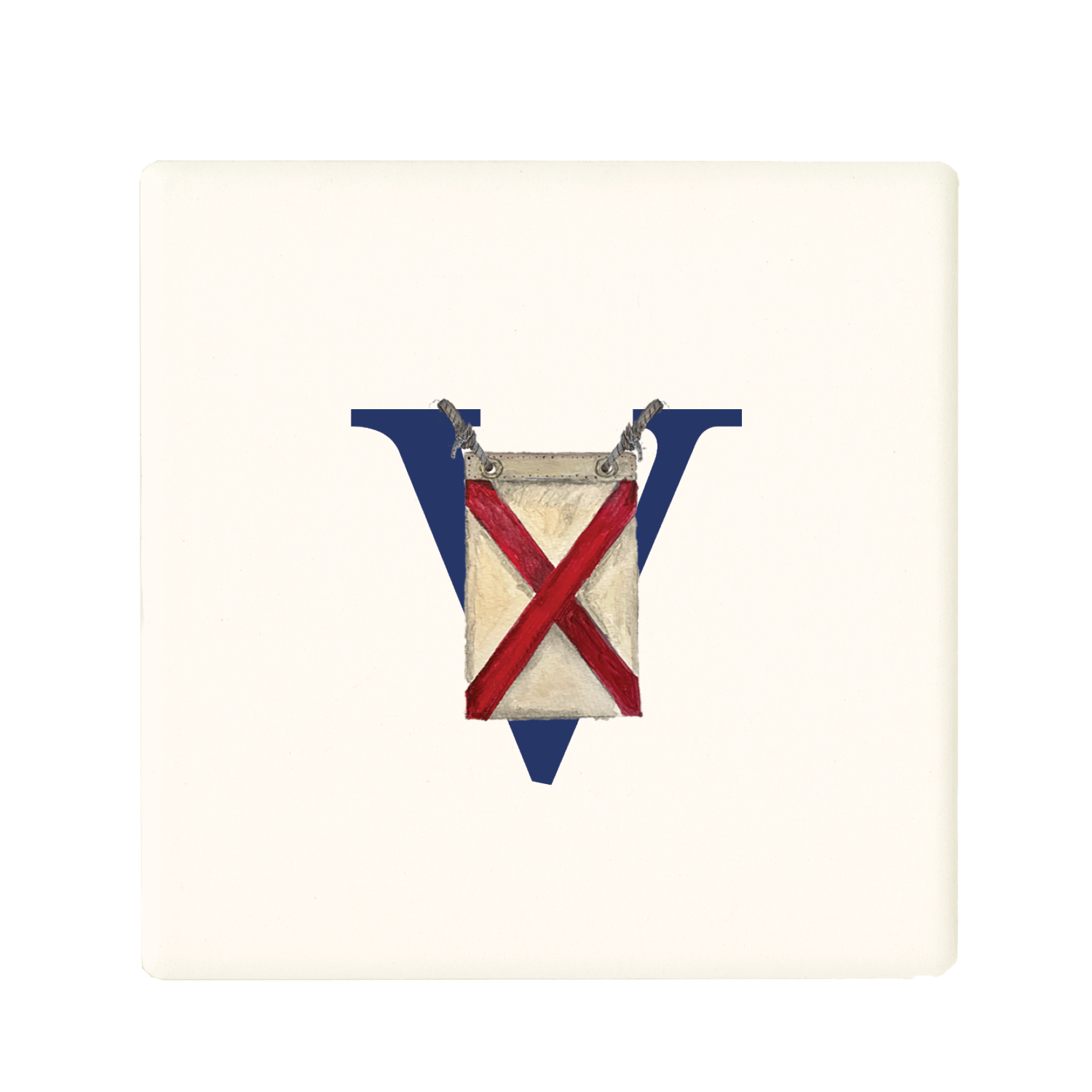 nautical alphabet - V coaster