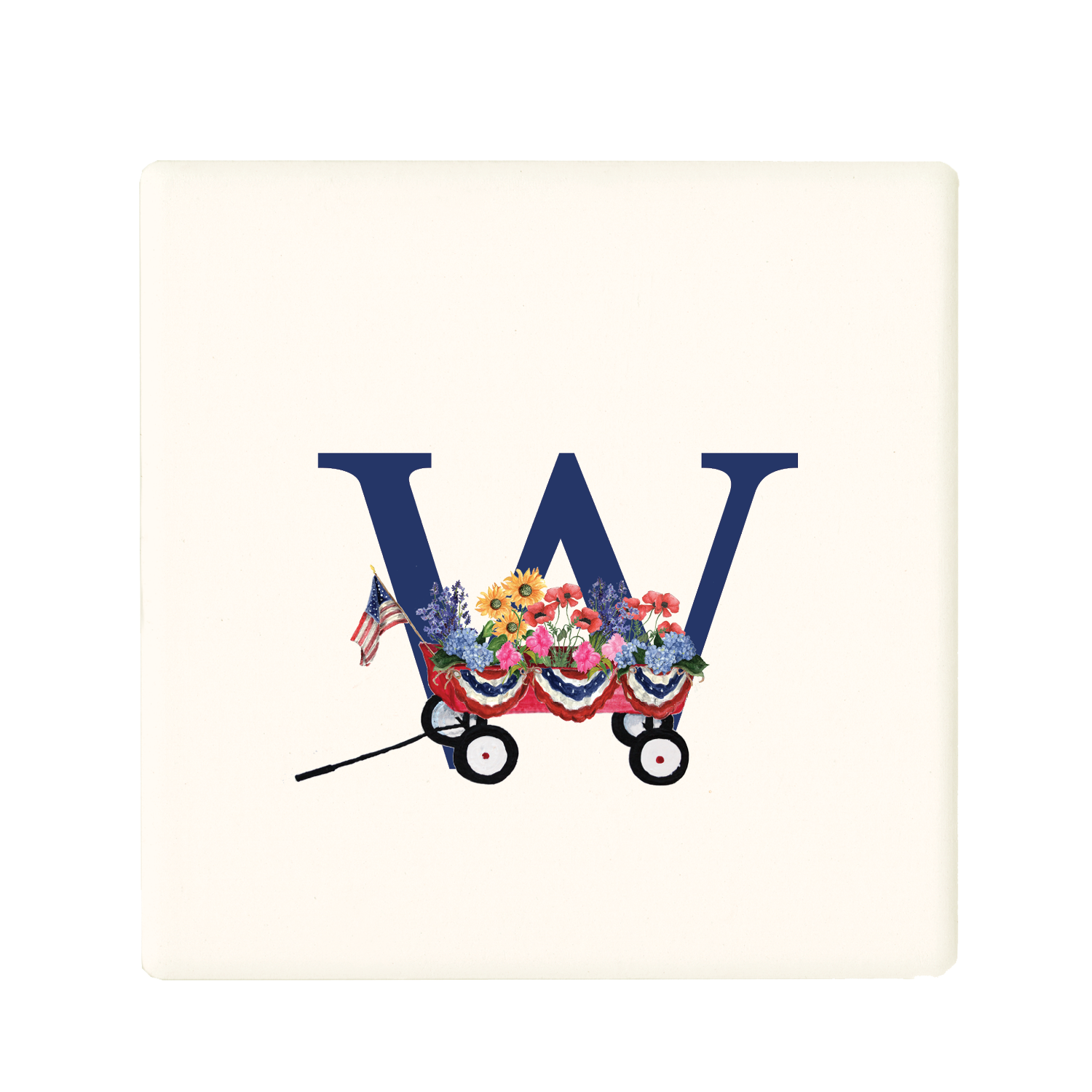 nautical alphabet - W coaster