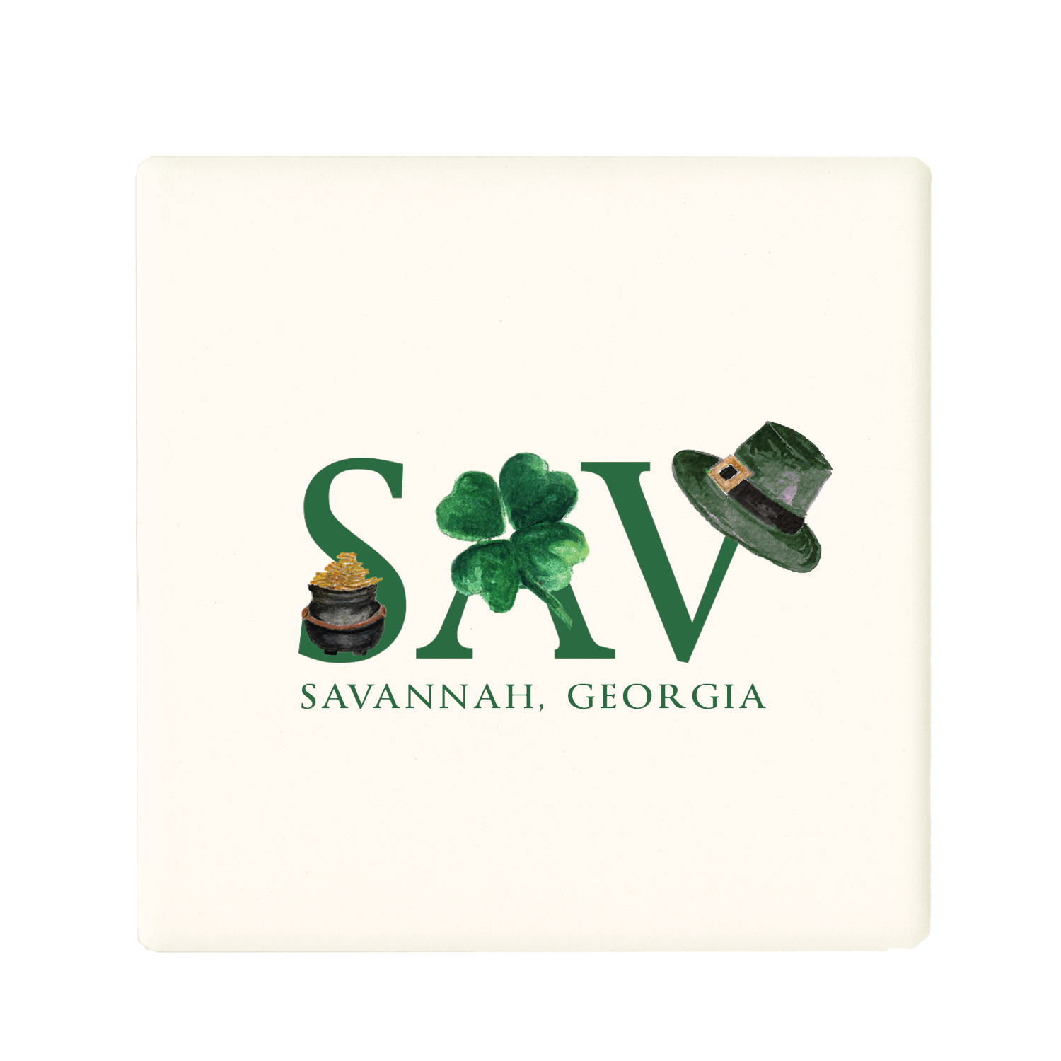 sav st patty's day coaster