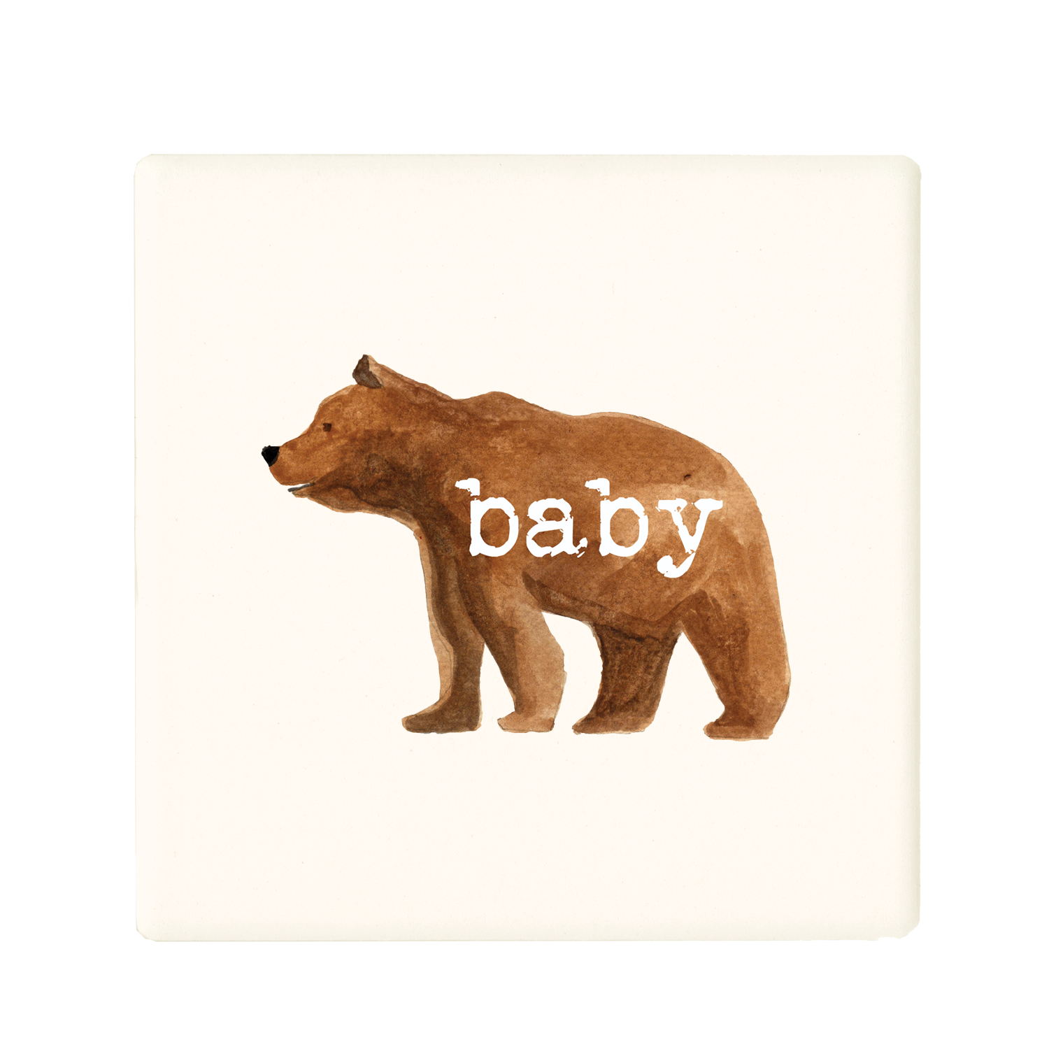 baby text bear coaster