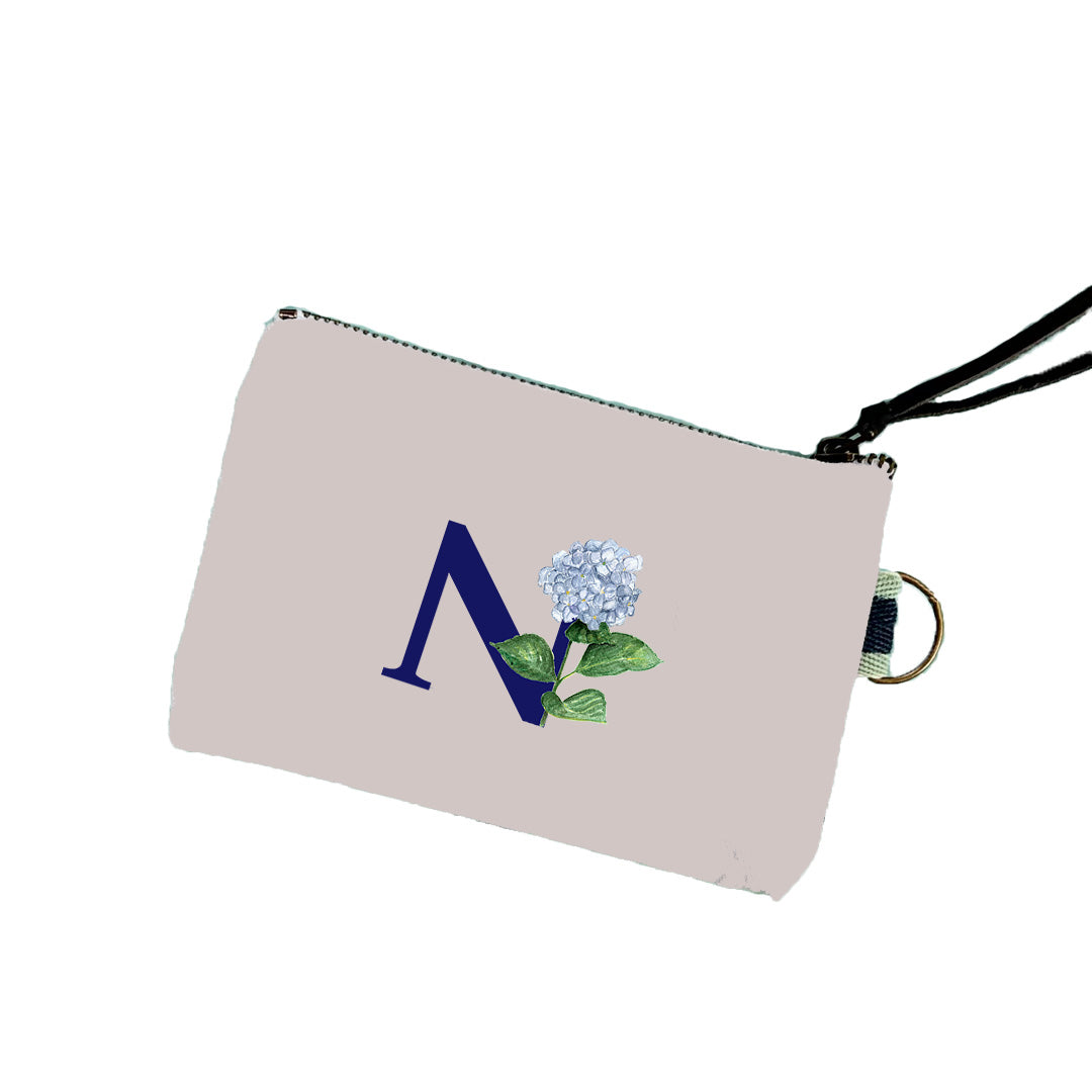 nautical n with hydrangea mini zip