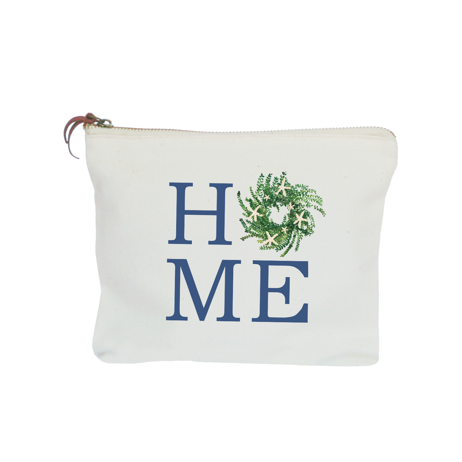 home starfish wreath zipper pouch