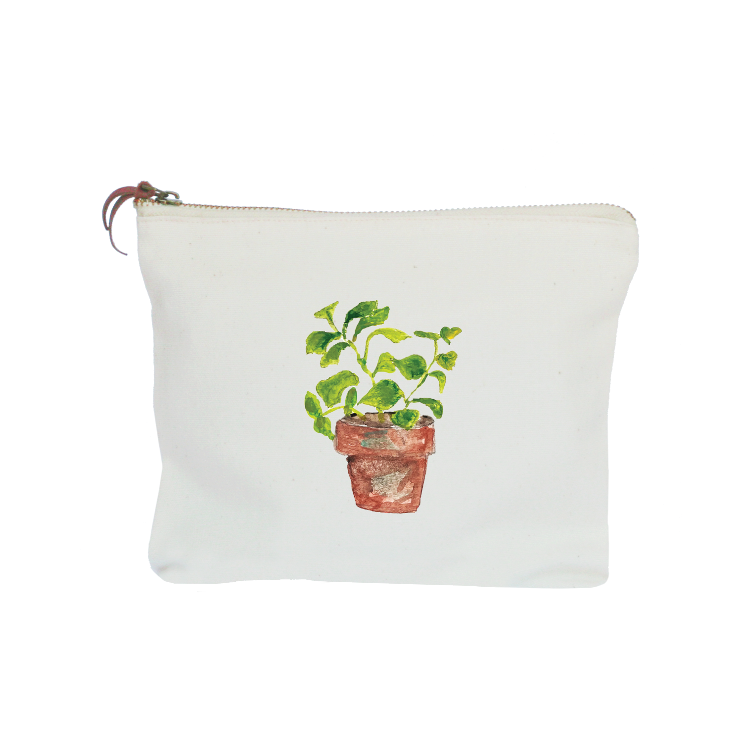 basil in pot zipper pouch