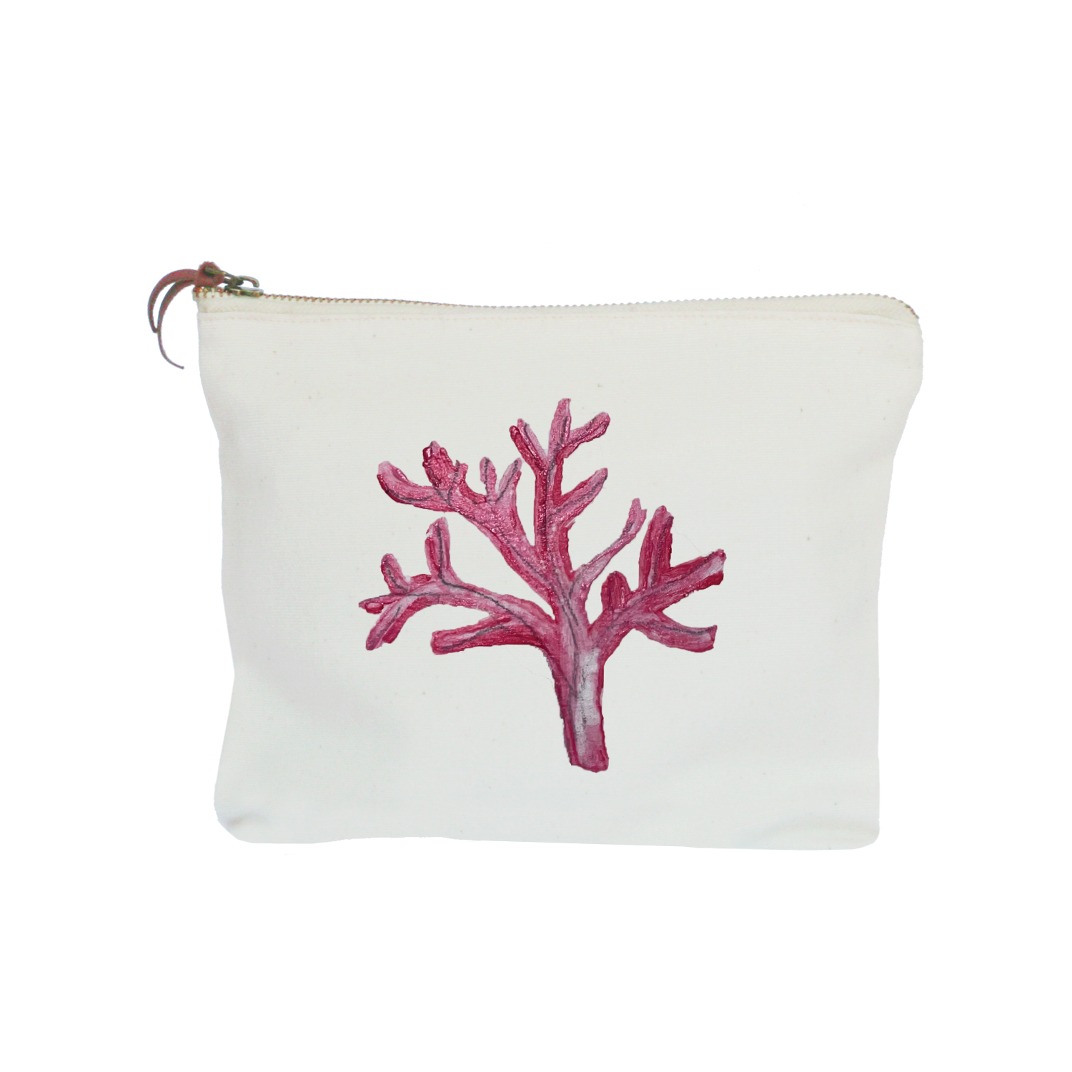 coral pink zipper pouch