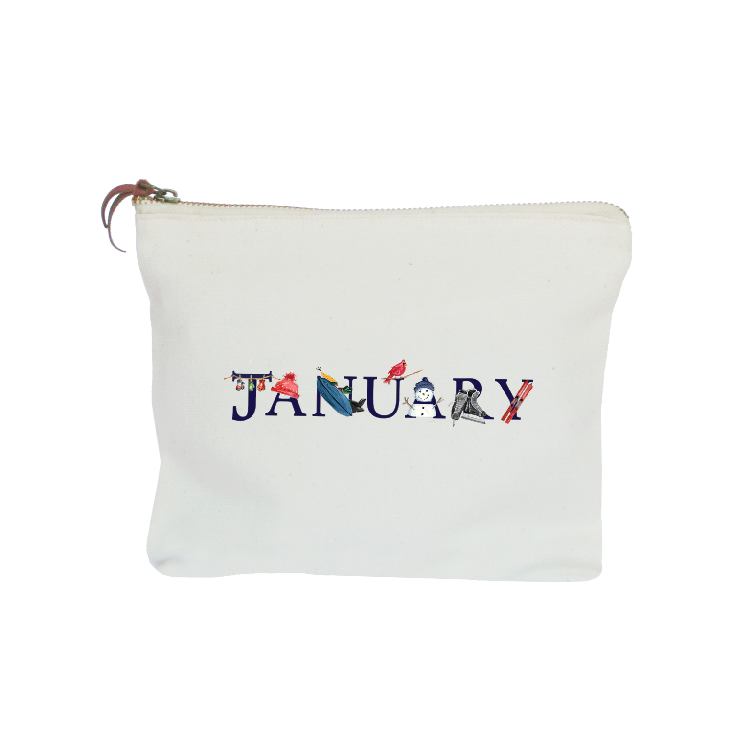 january zipper pouch