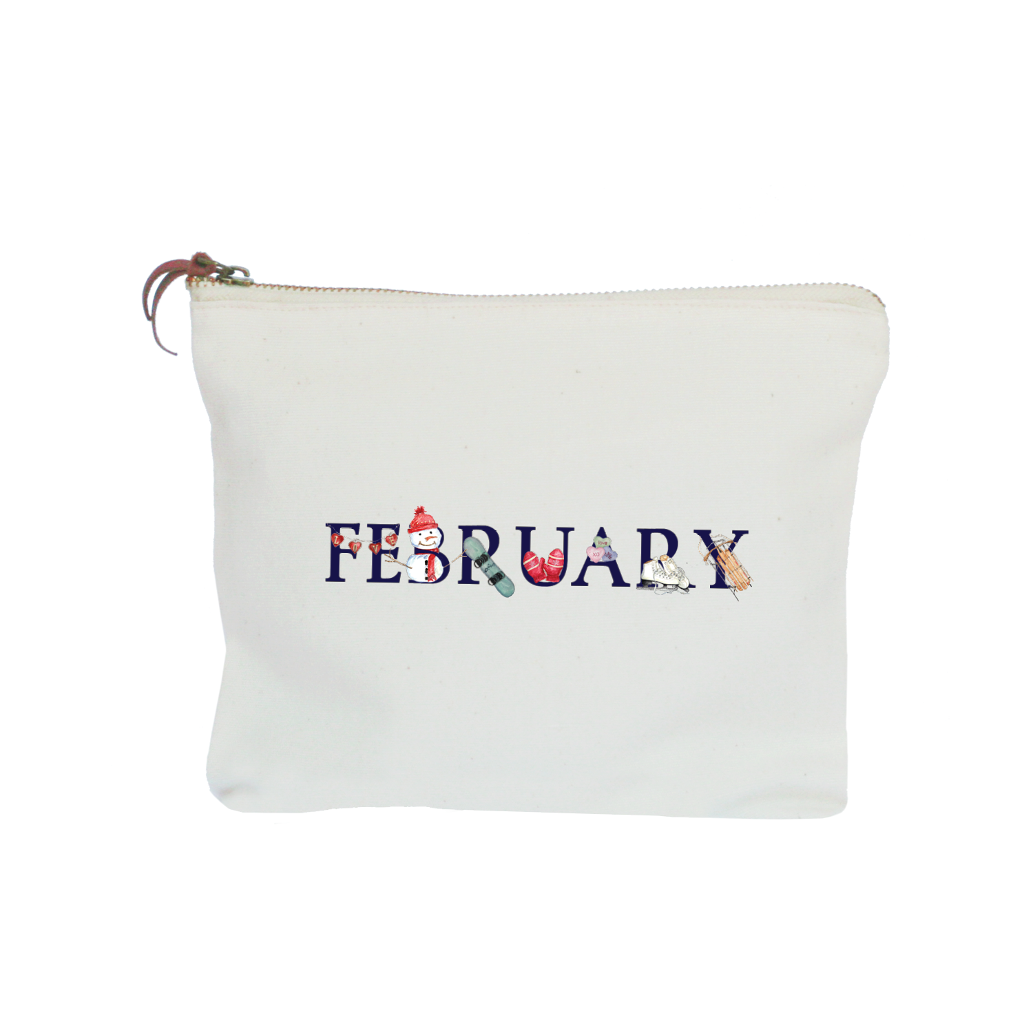 february zipper pouch