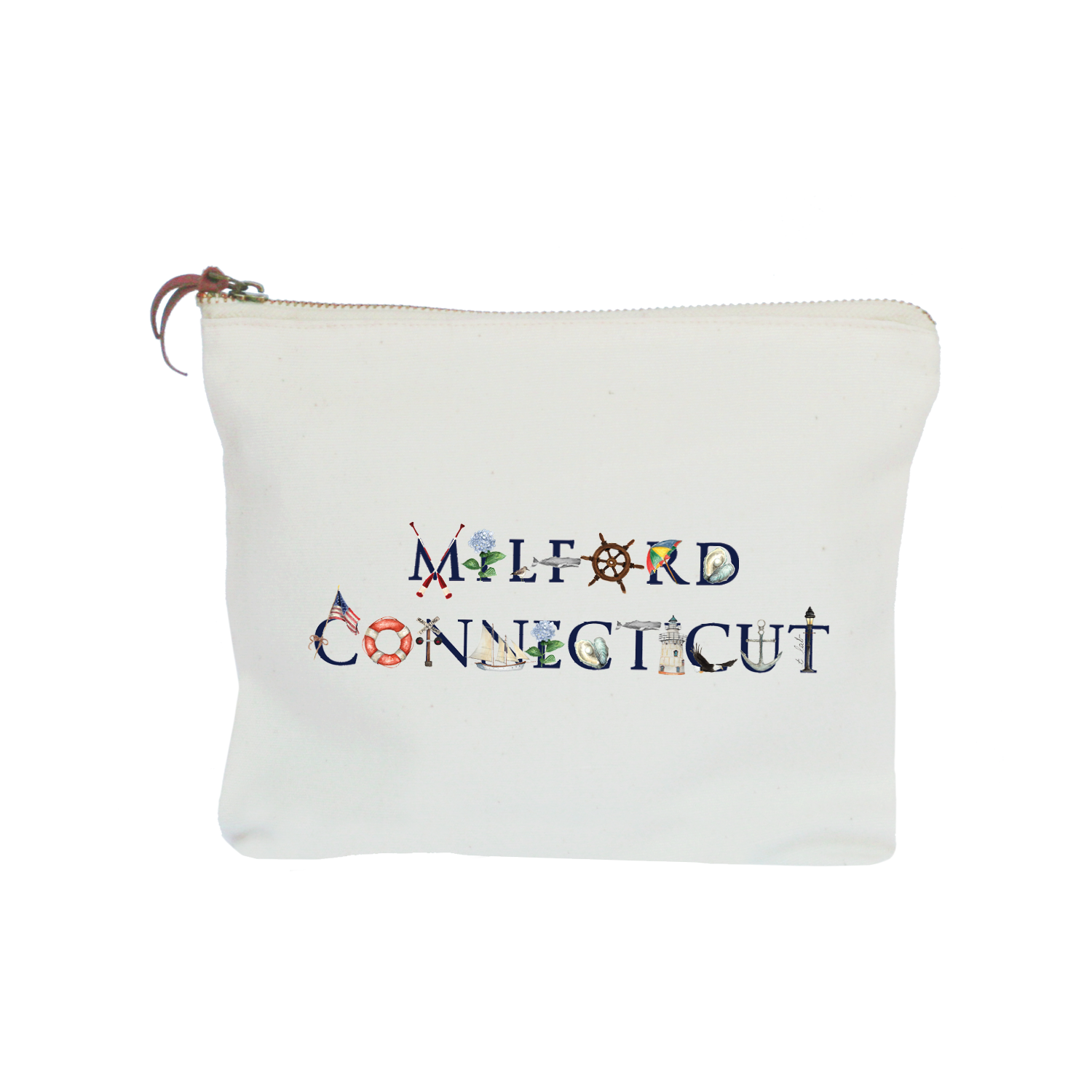 milford conneticut zipper pouch