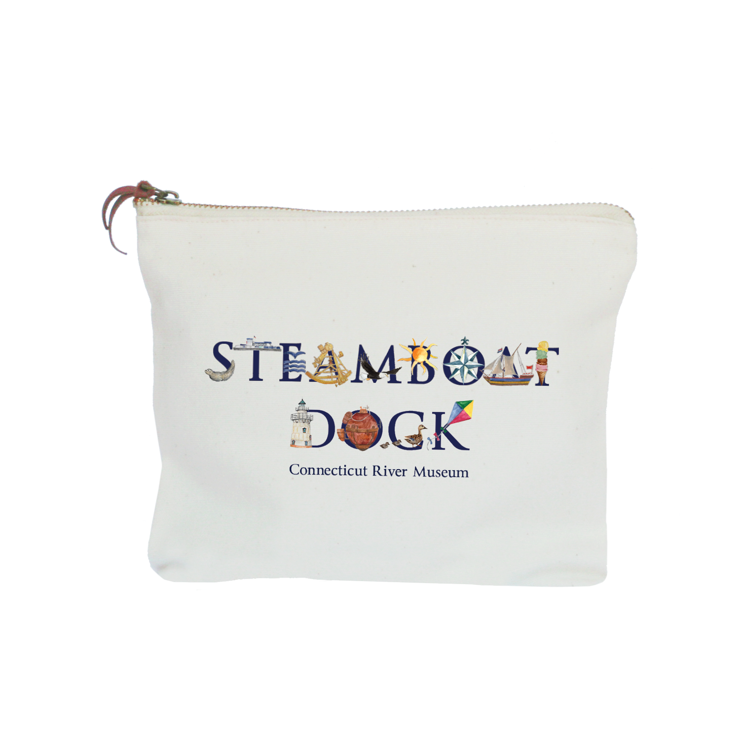 steamboat dock ct river musuem zipper pouch