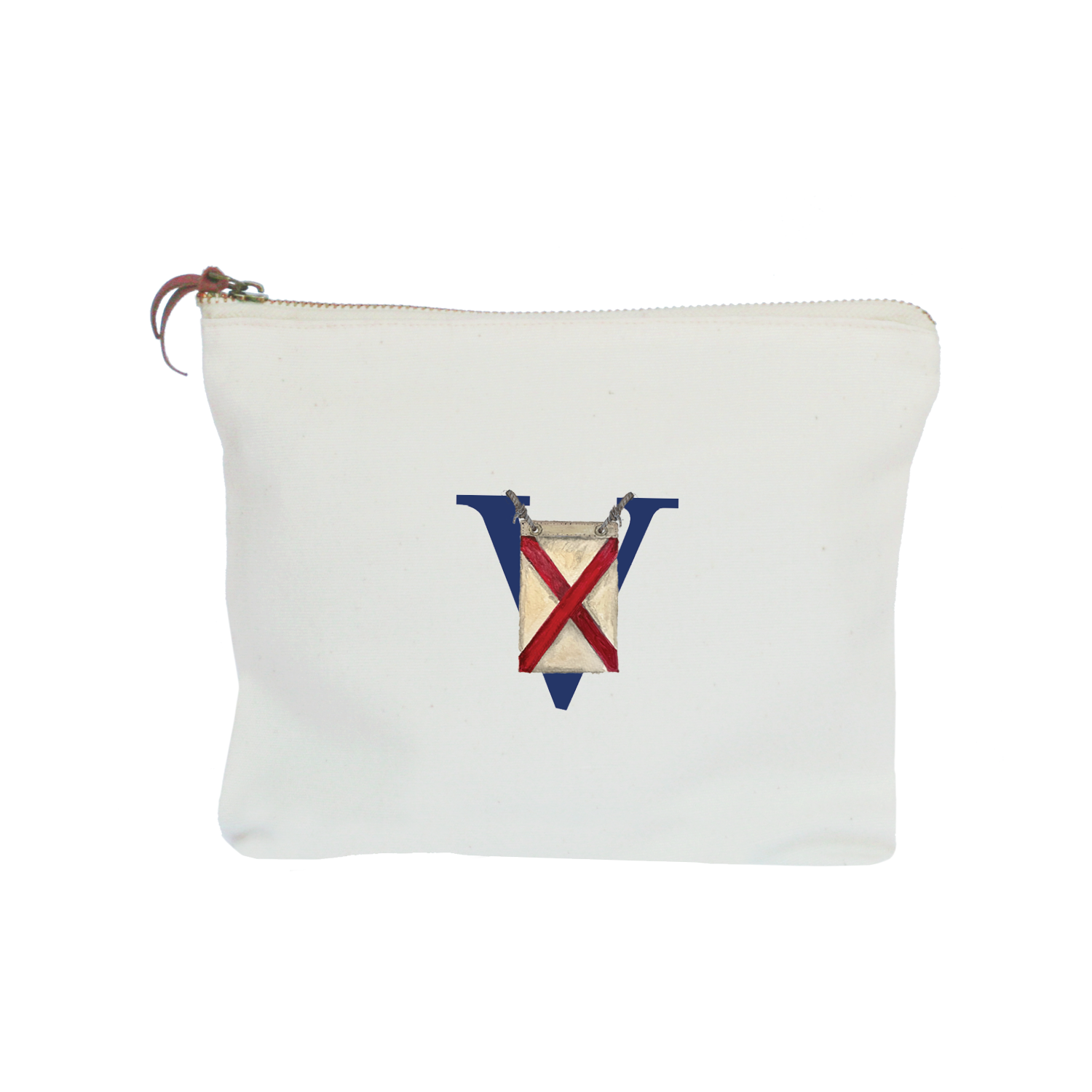 nautical alphabet - V zipper pouch