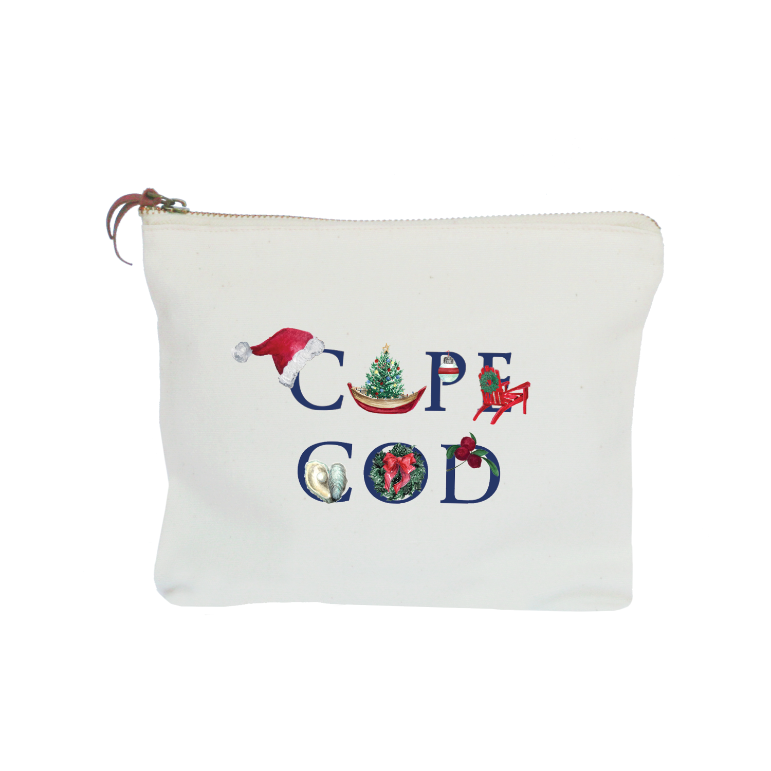 cape cod holiday zipper pouch