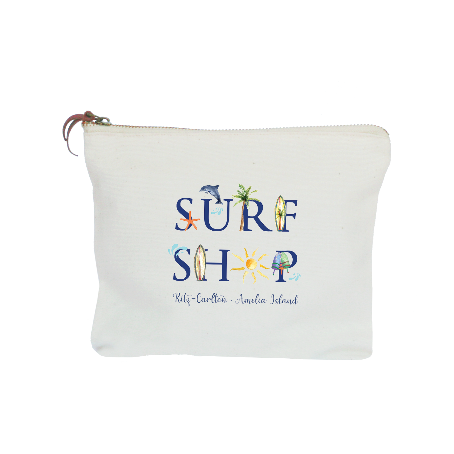 surf shop ritz carlton zipper pouch