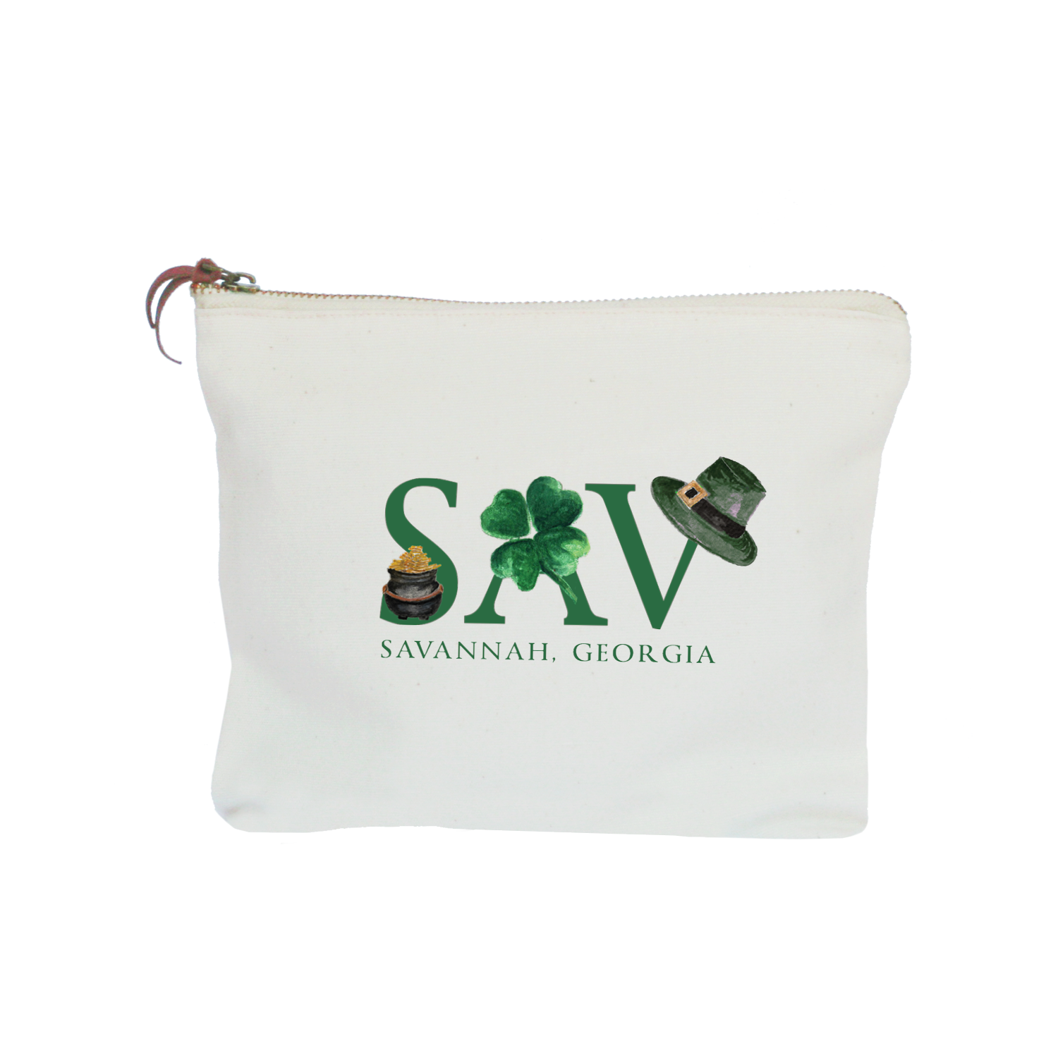 sav st patty's day zipper pouch