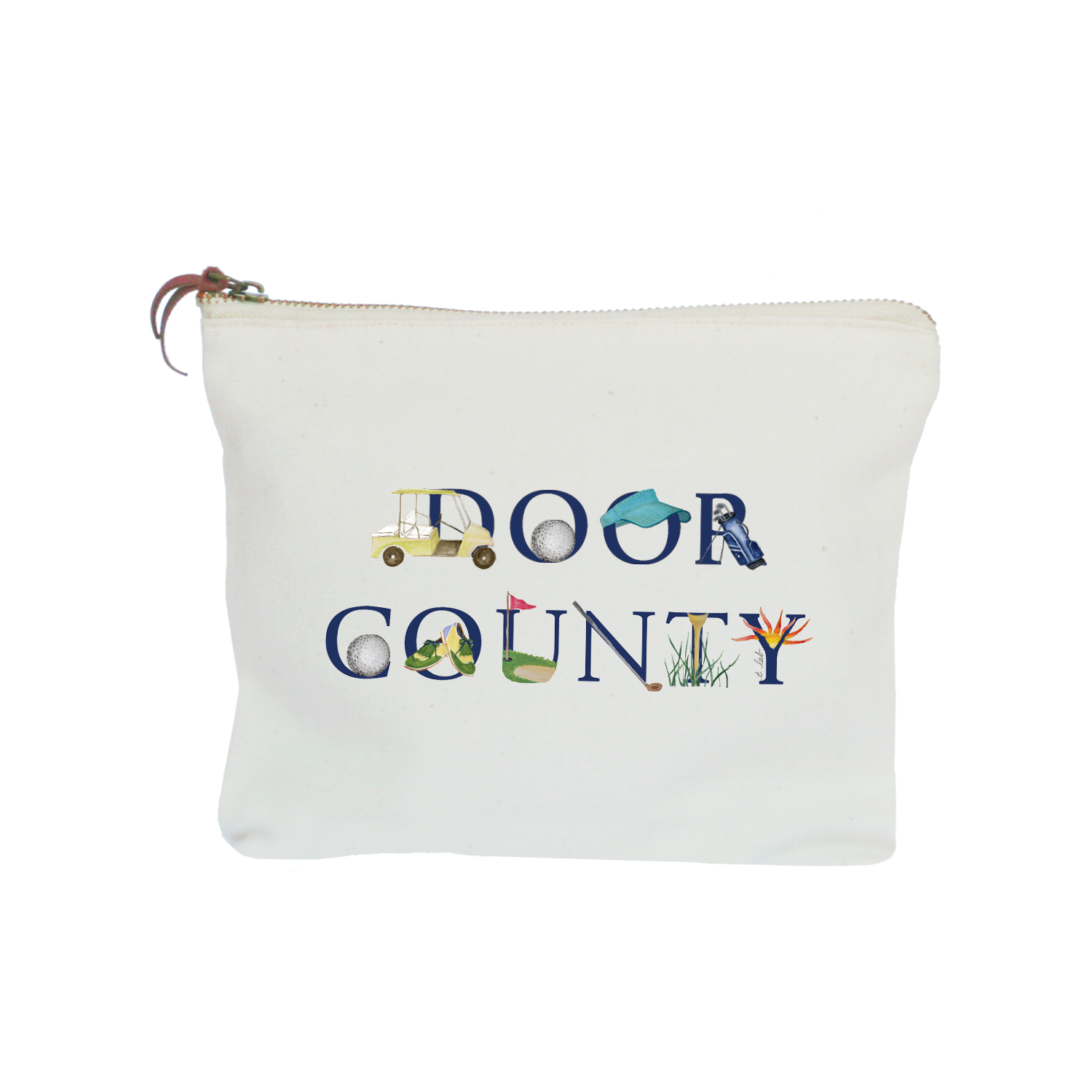 door county golf zipper pouch