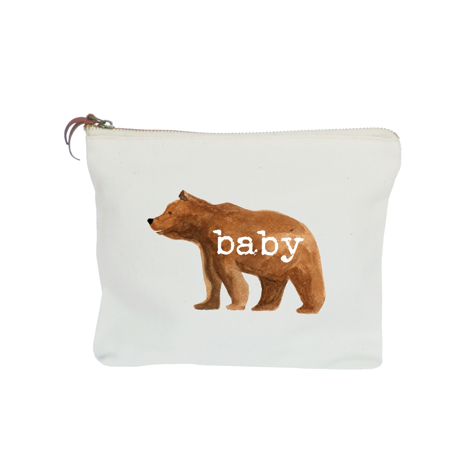 baby text bear zipper pouch