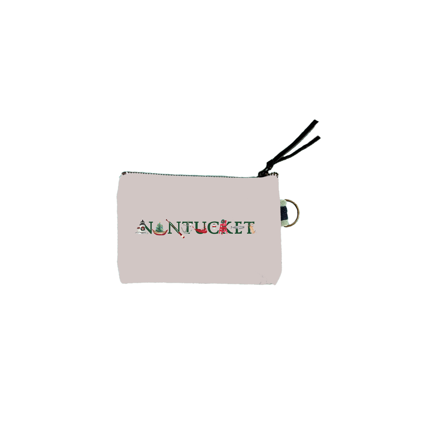 nantucket holiday with green text mini zip