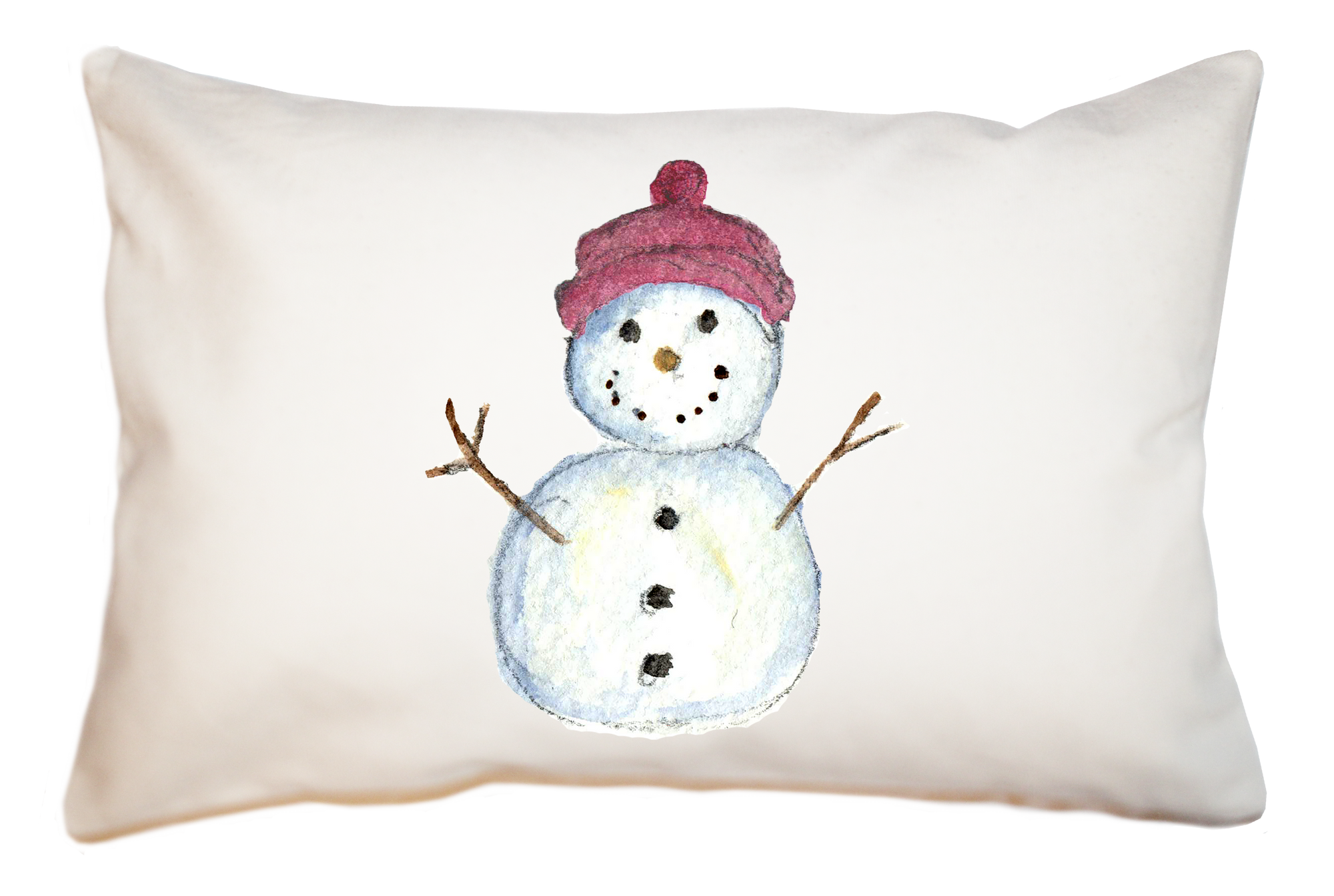 snowman baby with pink hat large rectangle pillow