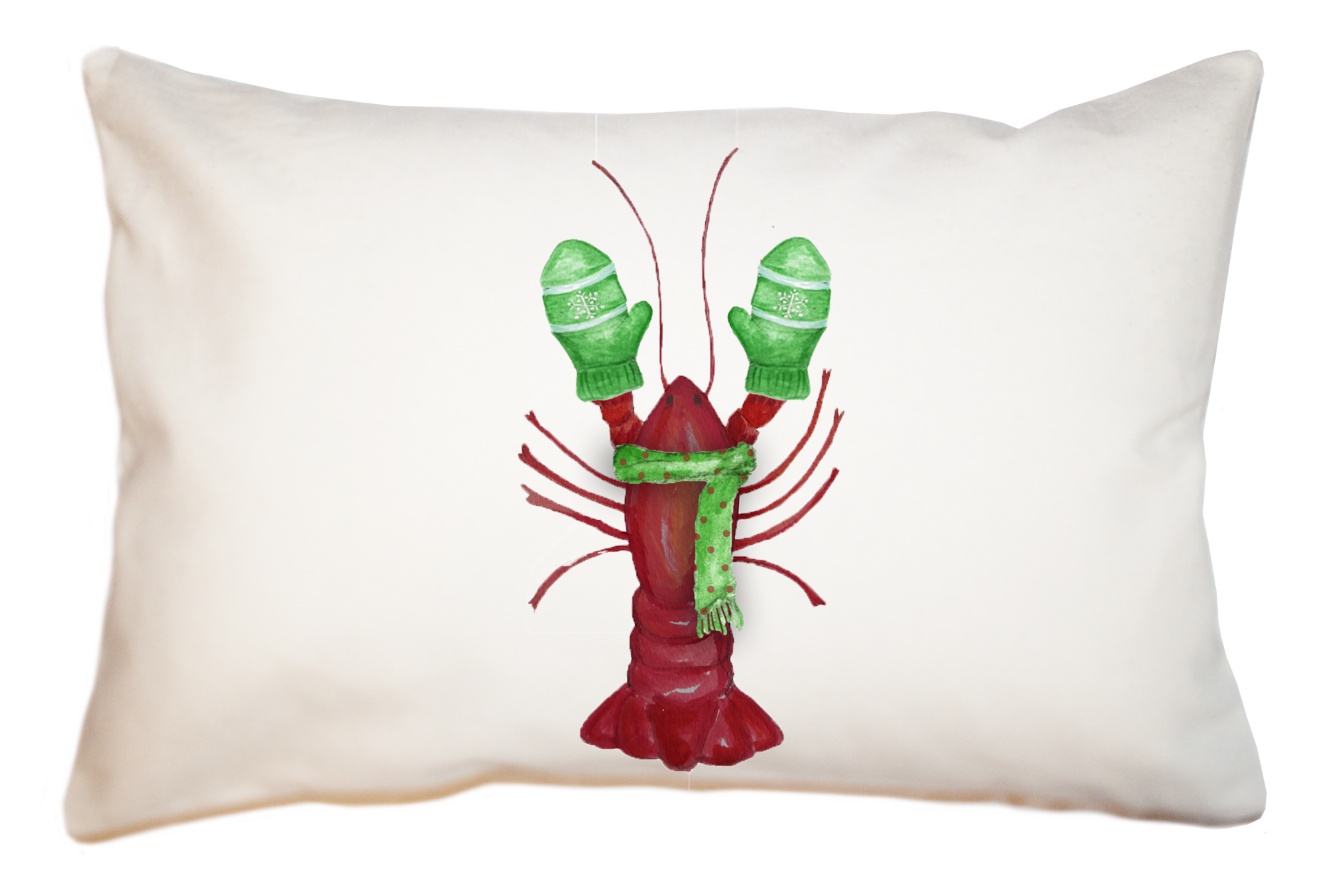 winter lobster large rectangle pillow