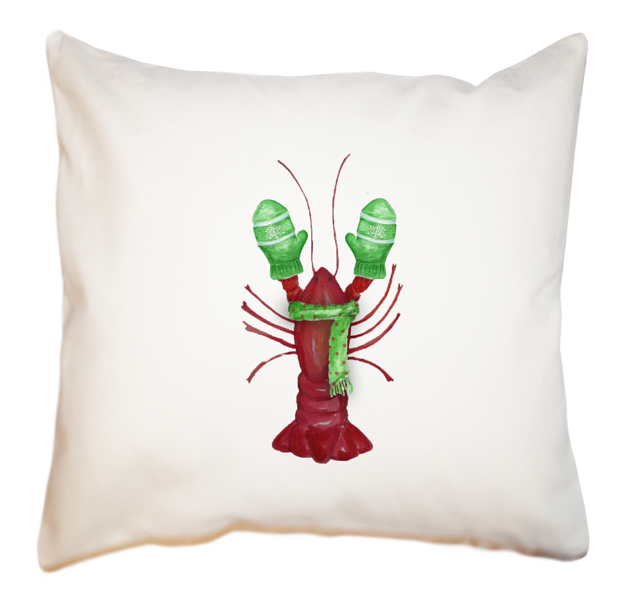 winter lobster square pillow