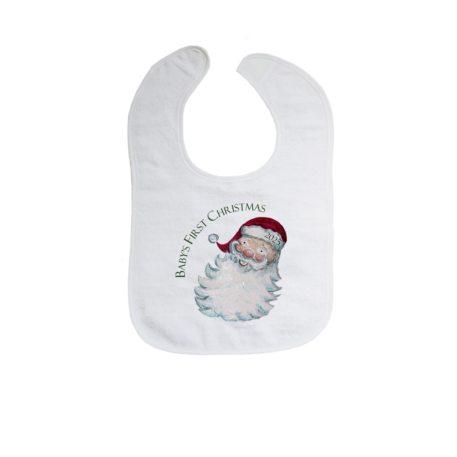 baby's first christmas with santa bib