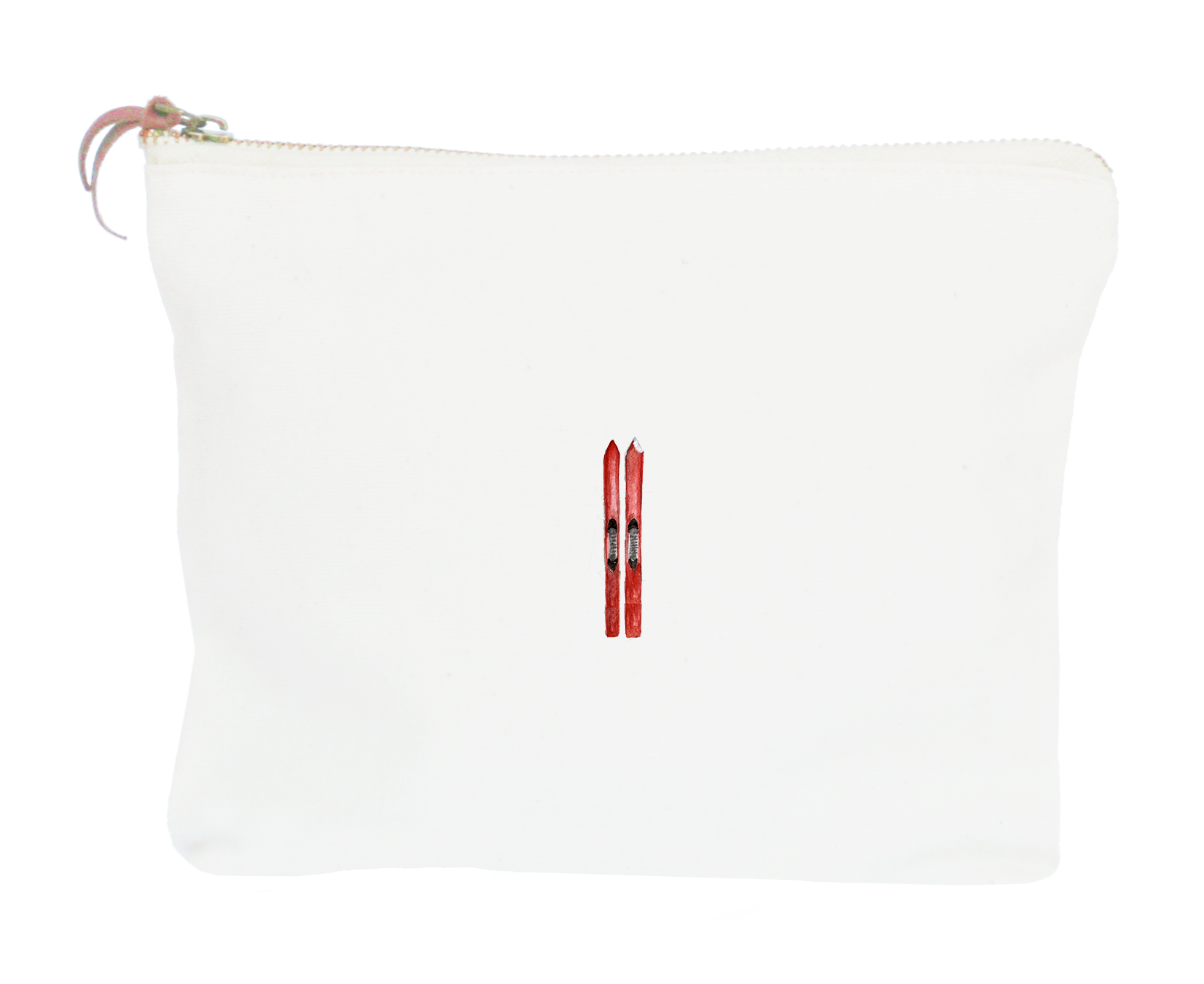 pair of red skis zipper pouch