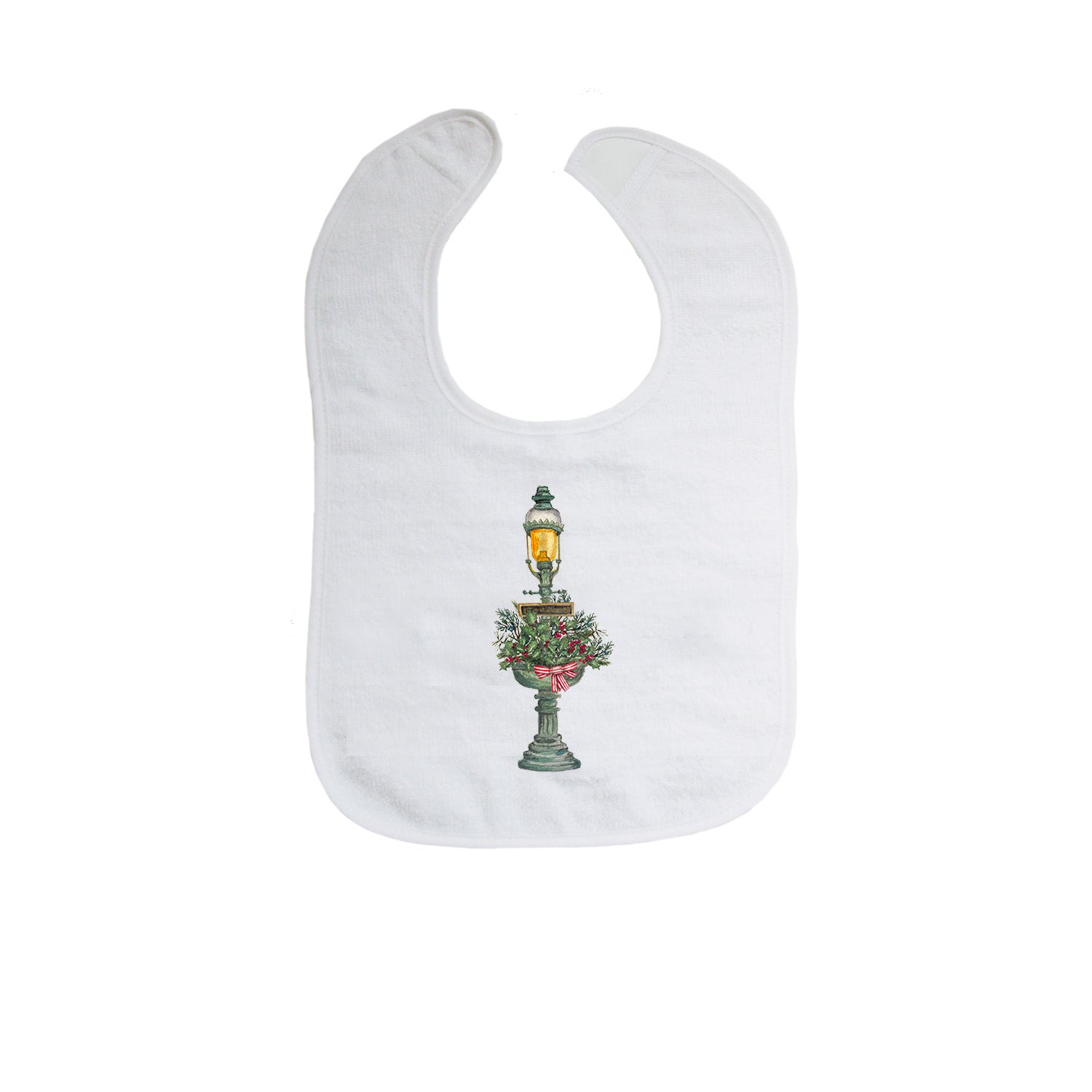 nantucket fountain christmas bib