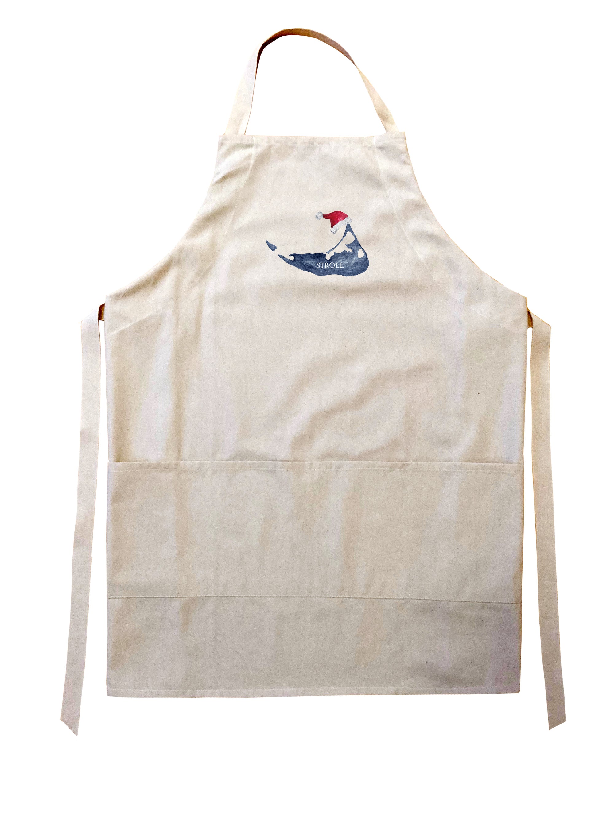 nantucket shape with a santa hat and stroll apron