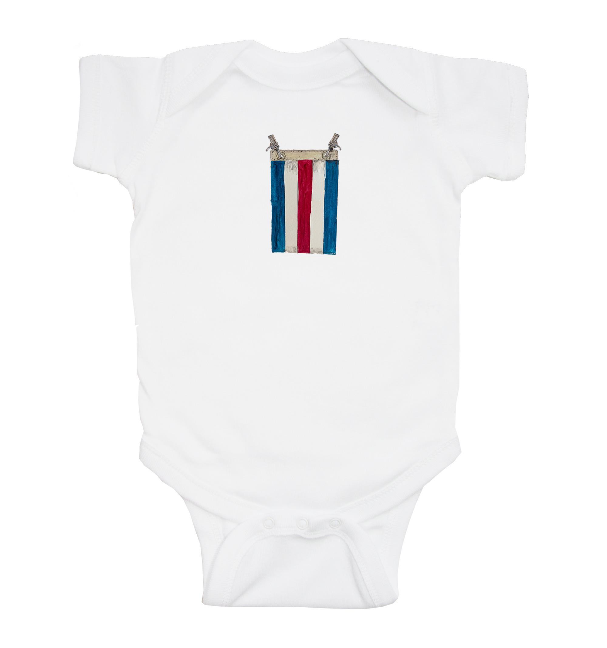 nautical flag C with twine baby snap up short sleeve