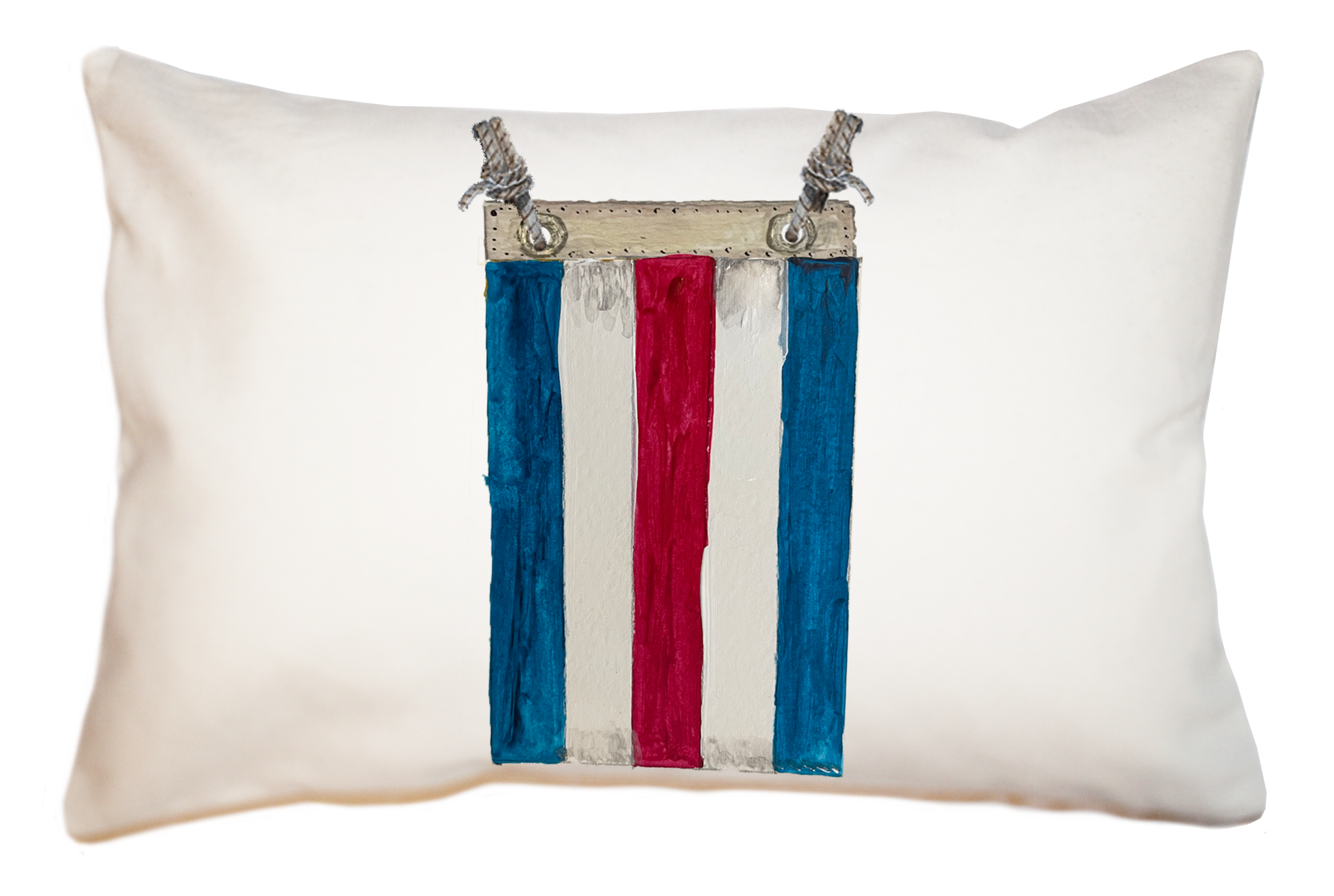 nautical flag C with twine large rectangle pillow