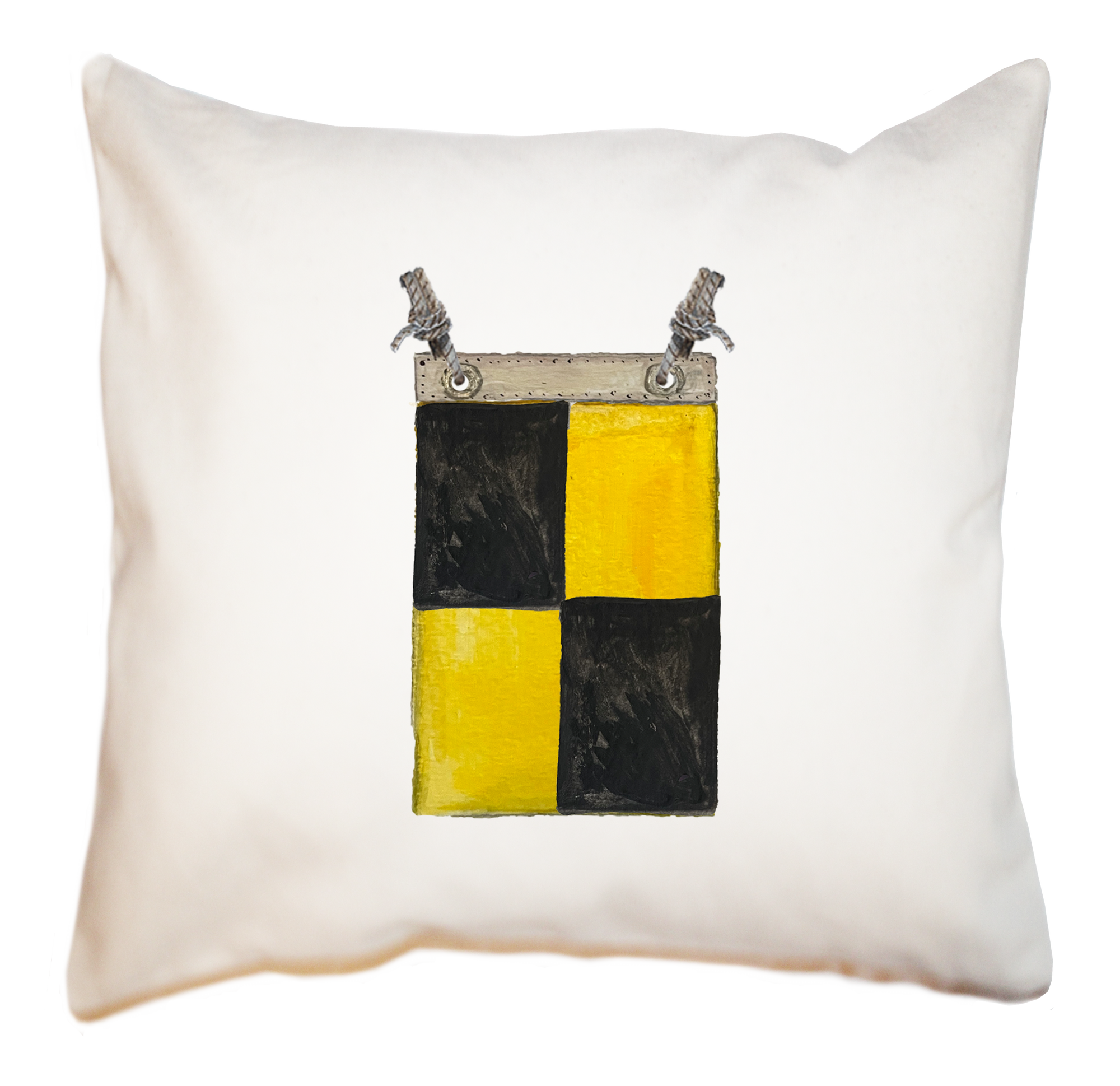 nautical flag L with twine square pillow