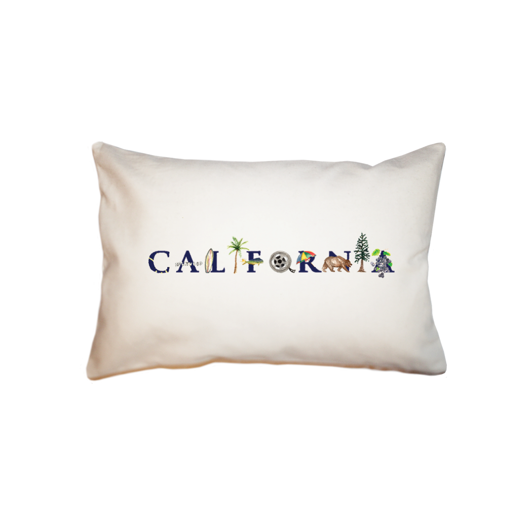 california blue font small accent pillow