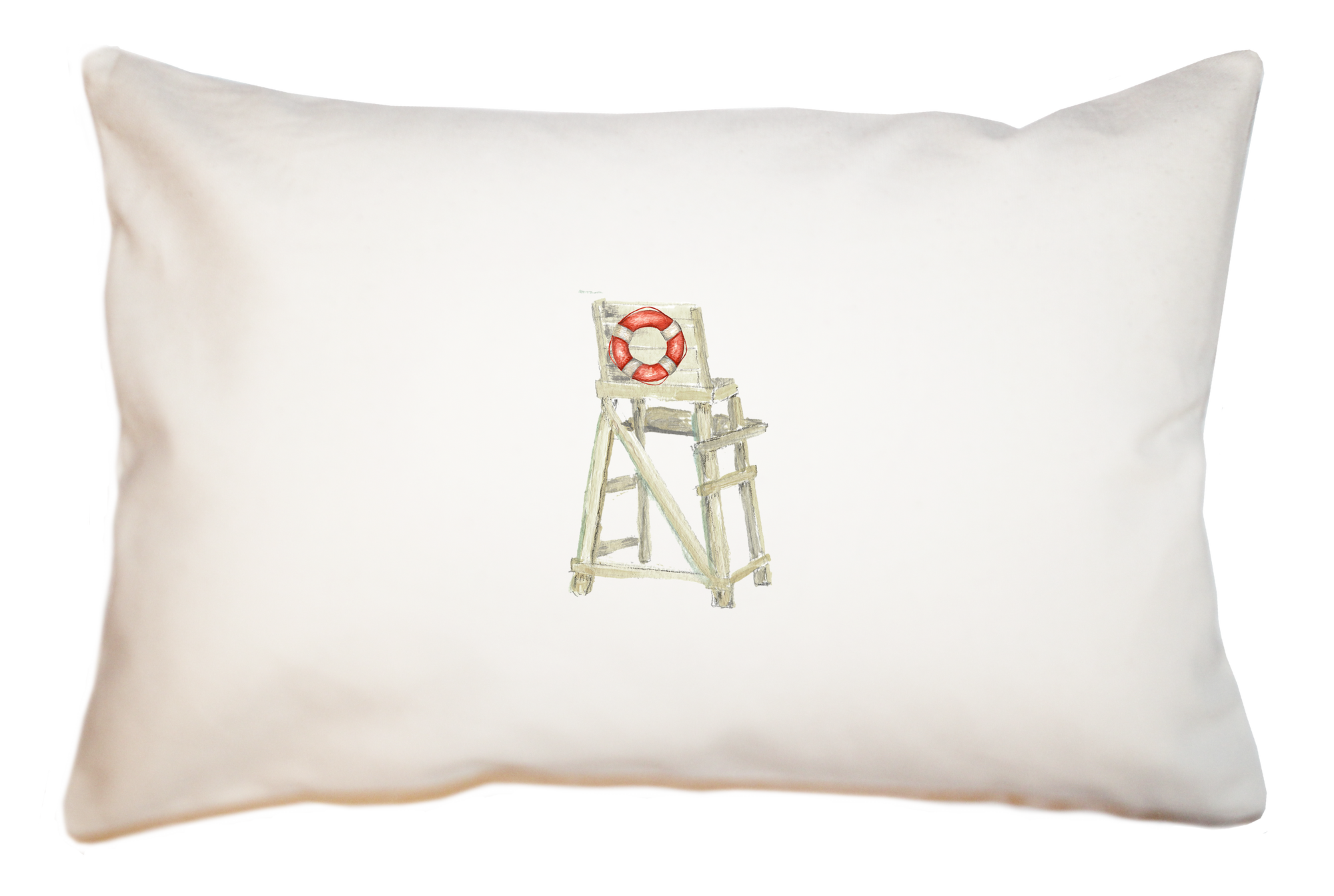white lifeguard chair with rescue ring large rectangle pillow