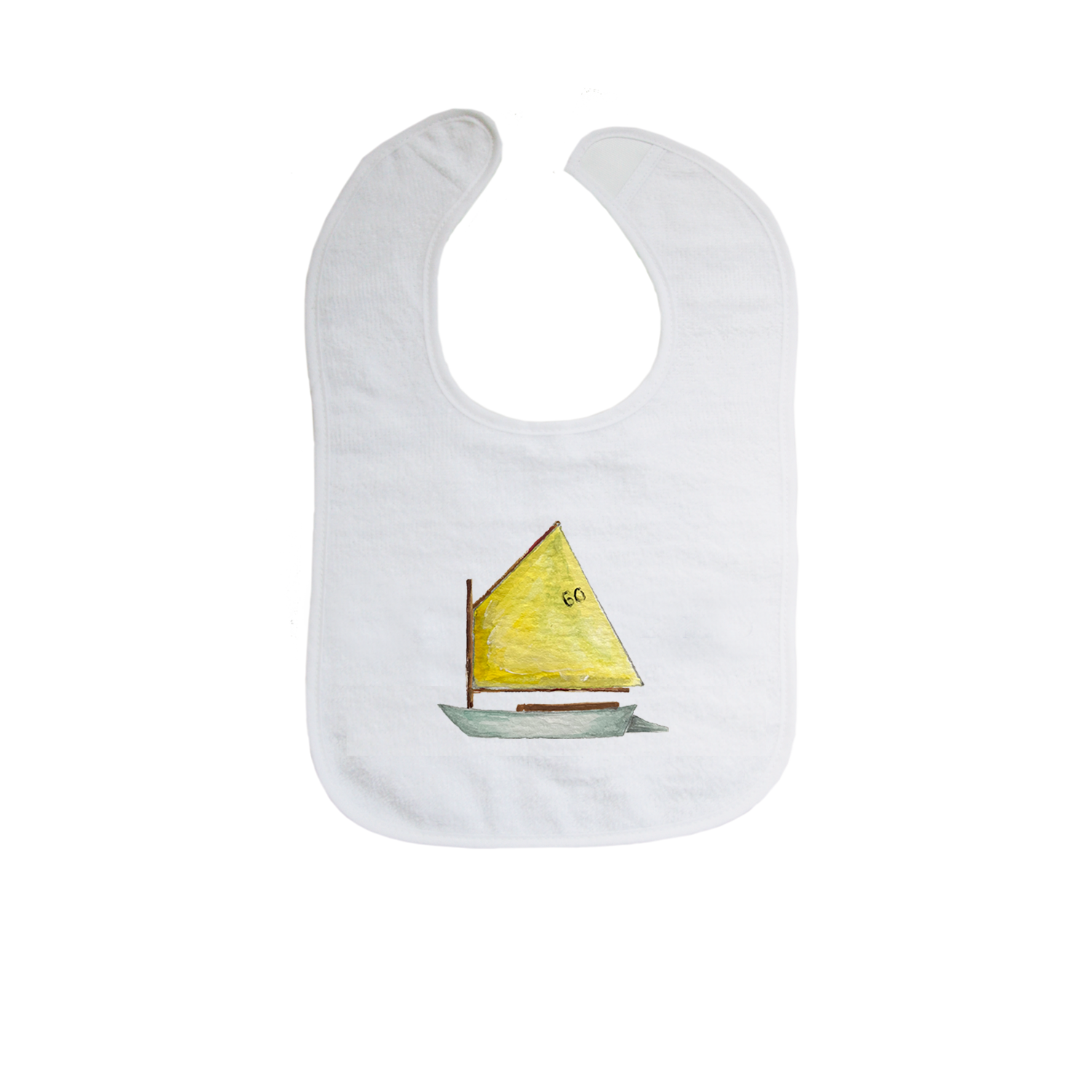 rainbow fleet with yellow sail bib