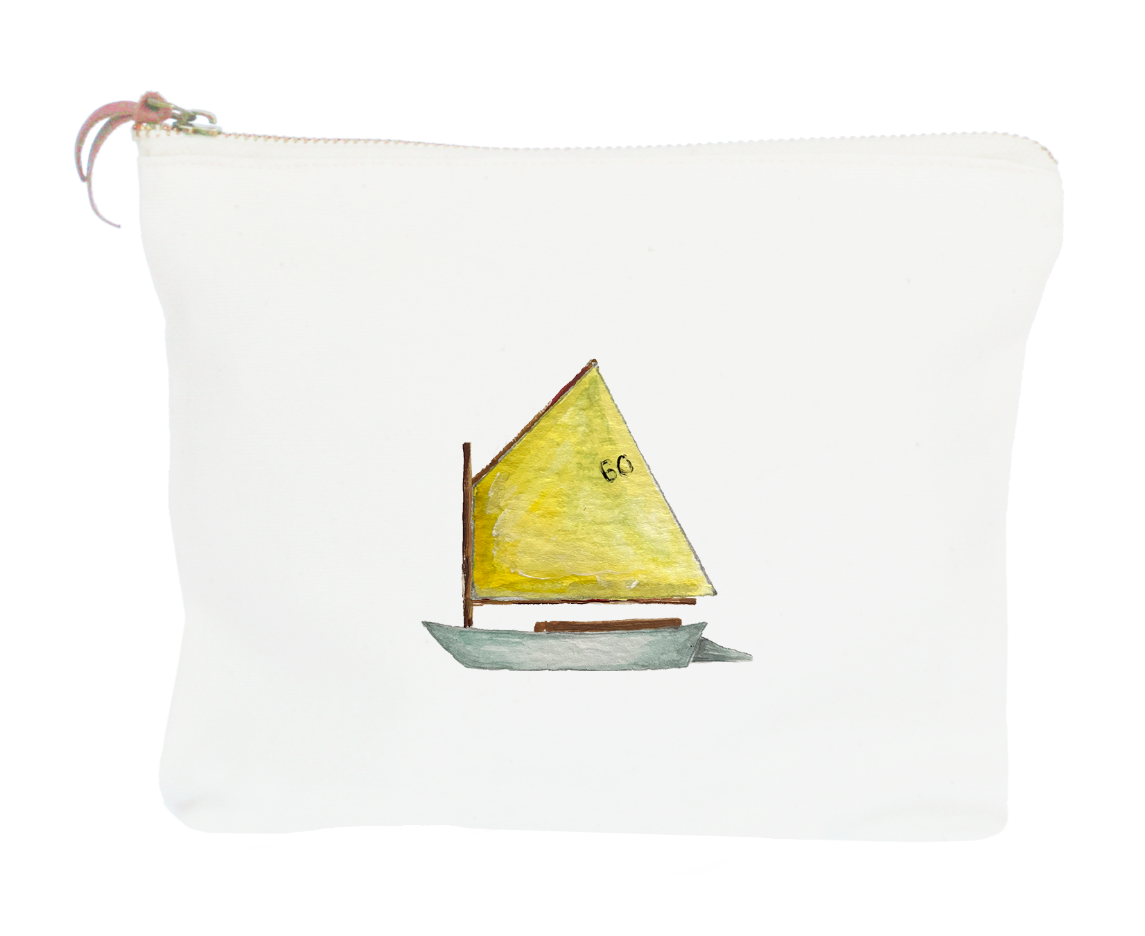 rainbow fleet with yellow sail zipper pouch