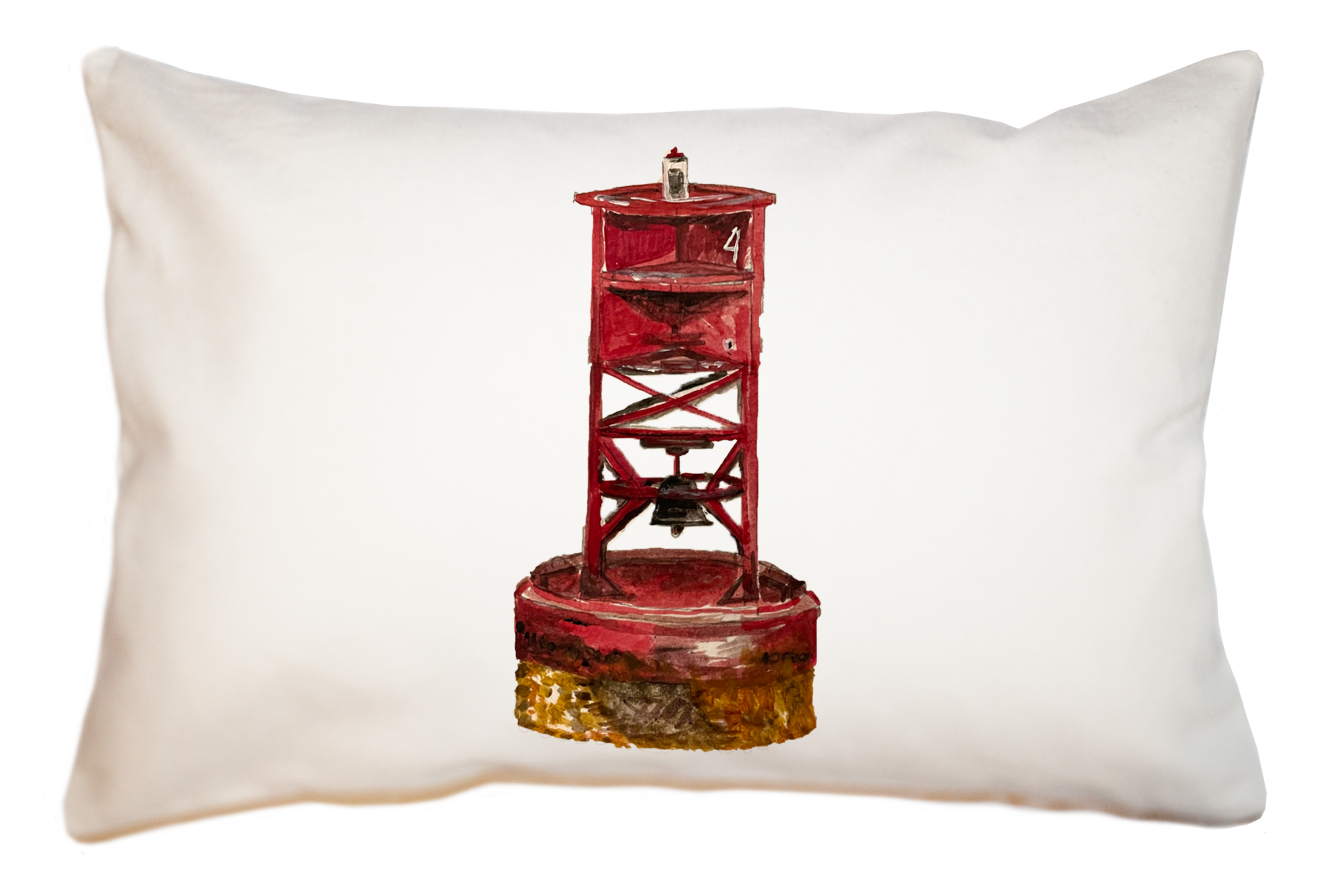 red bell buoy large rectangle pillow