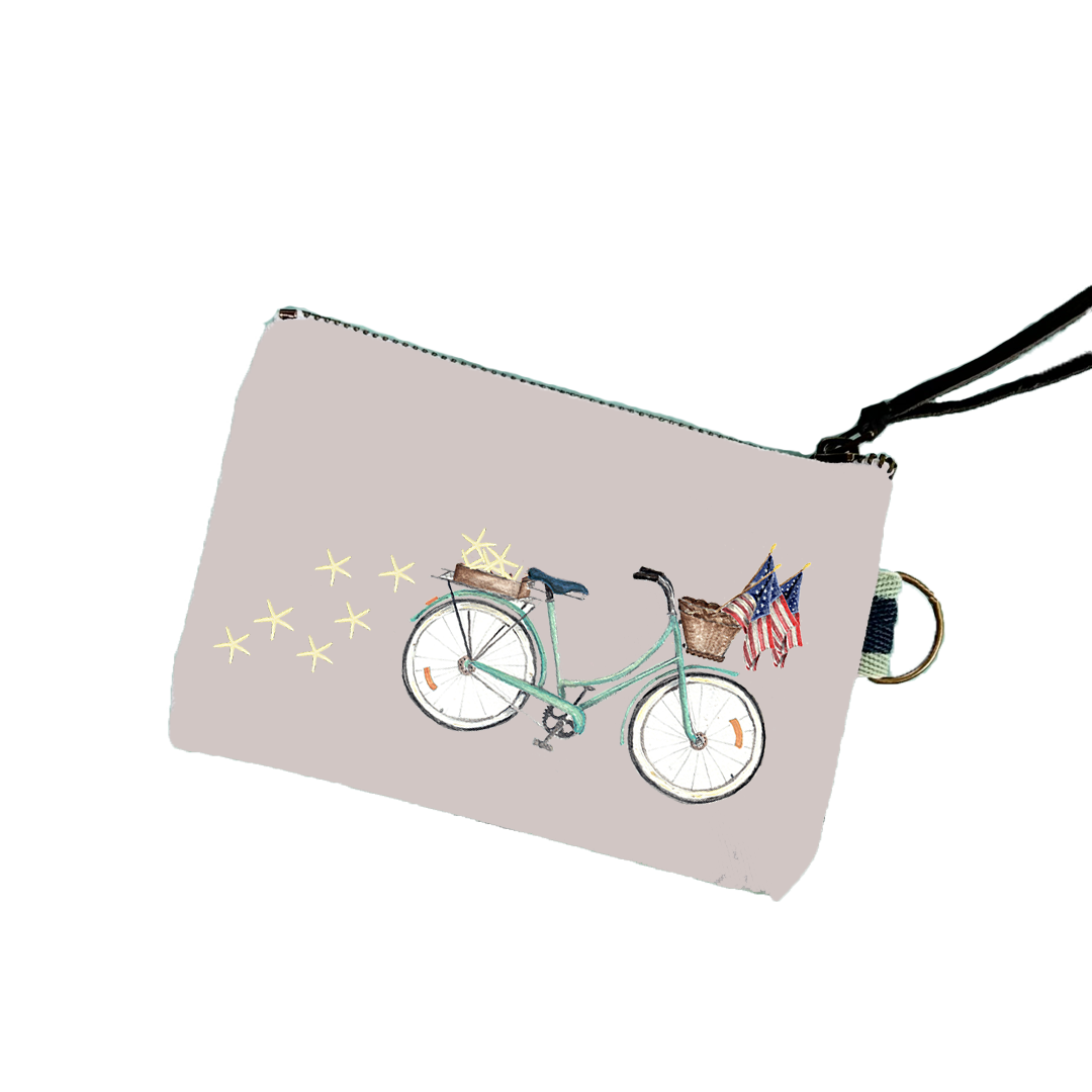 patriotic bike with three flags starfish mini zip