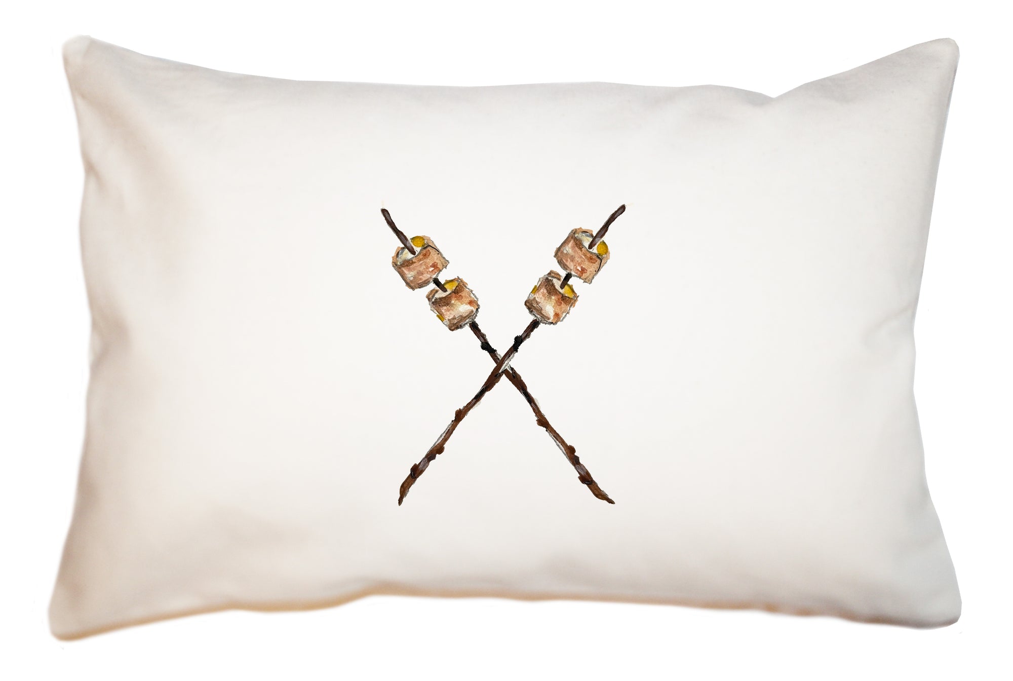 marshmallows on sticks large rectangle pillow