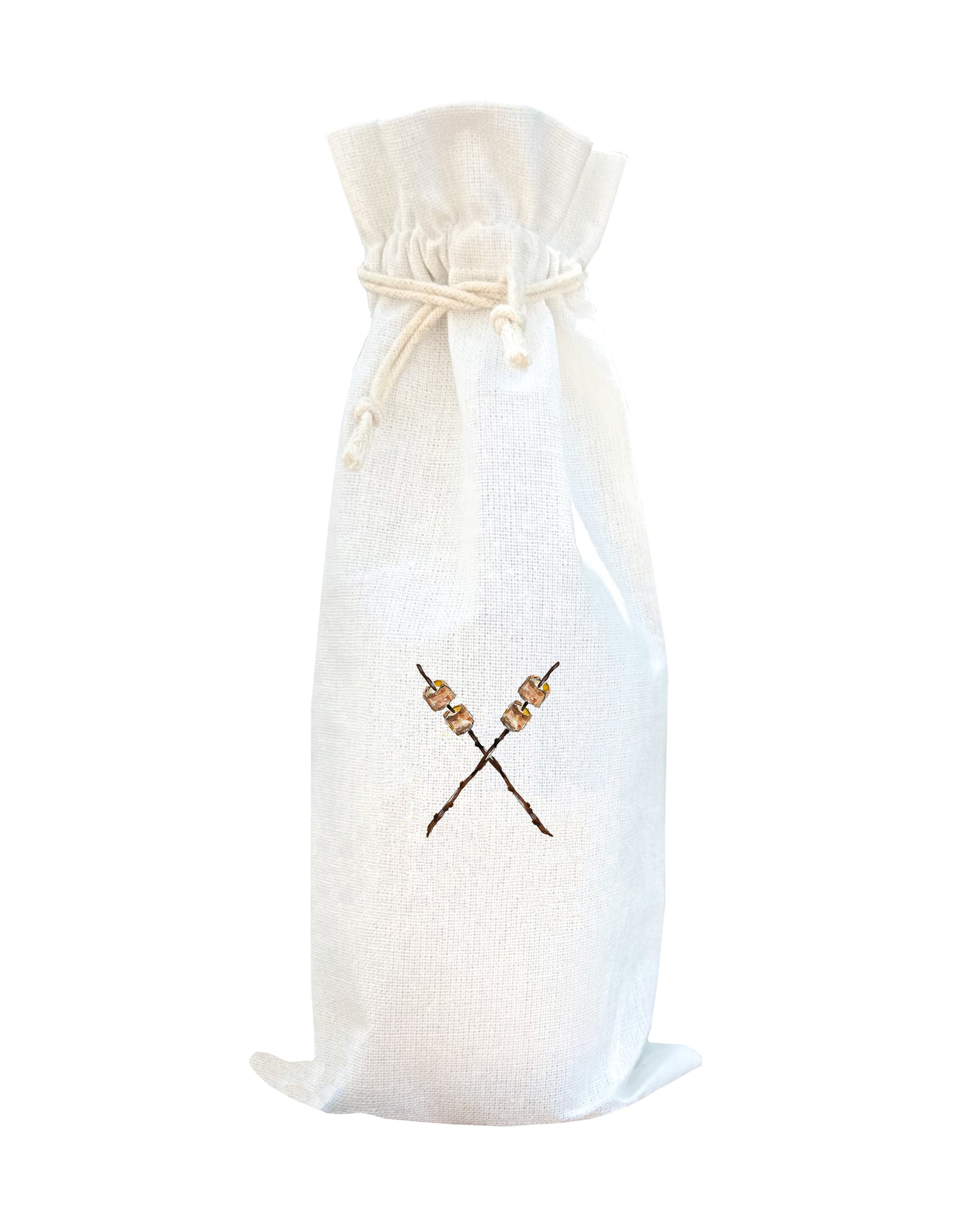marshmallows on sticks wine bag