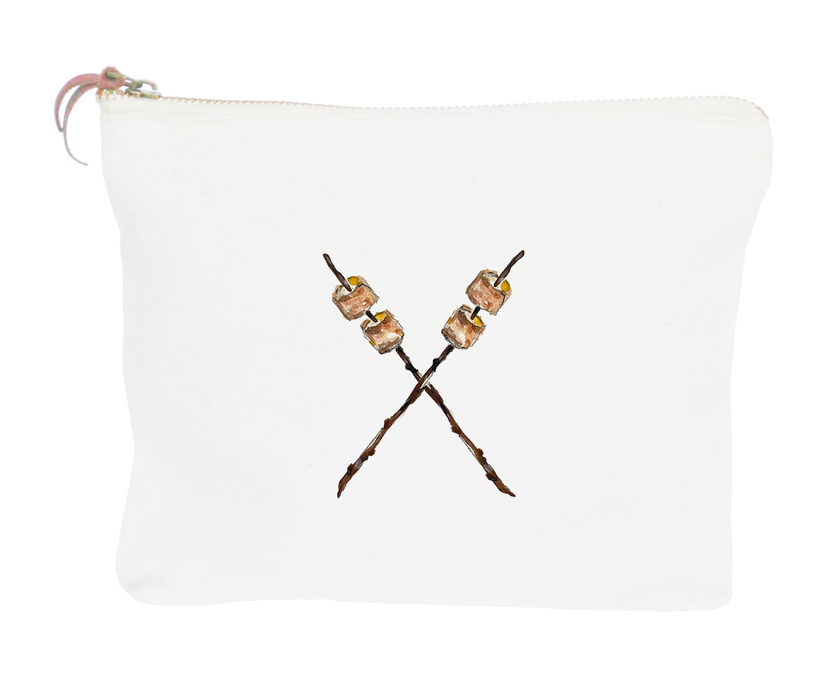 marshmallows on sticks zipper pouch