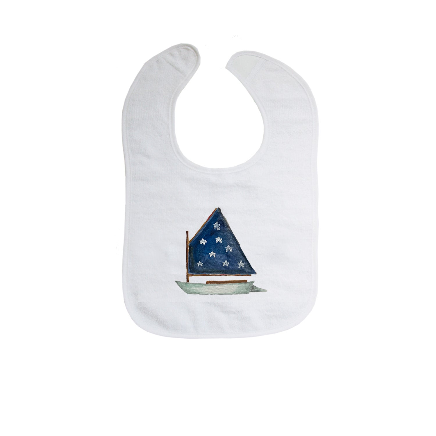 dingy navy with stars sail bib