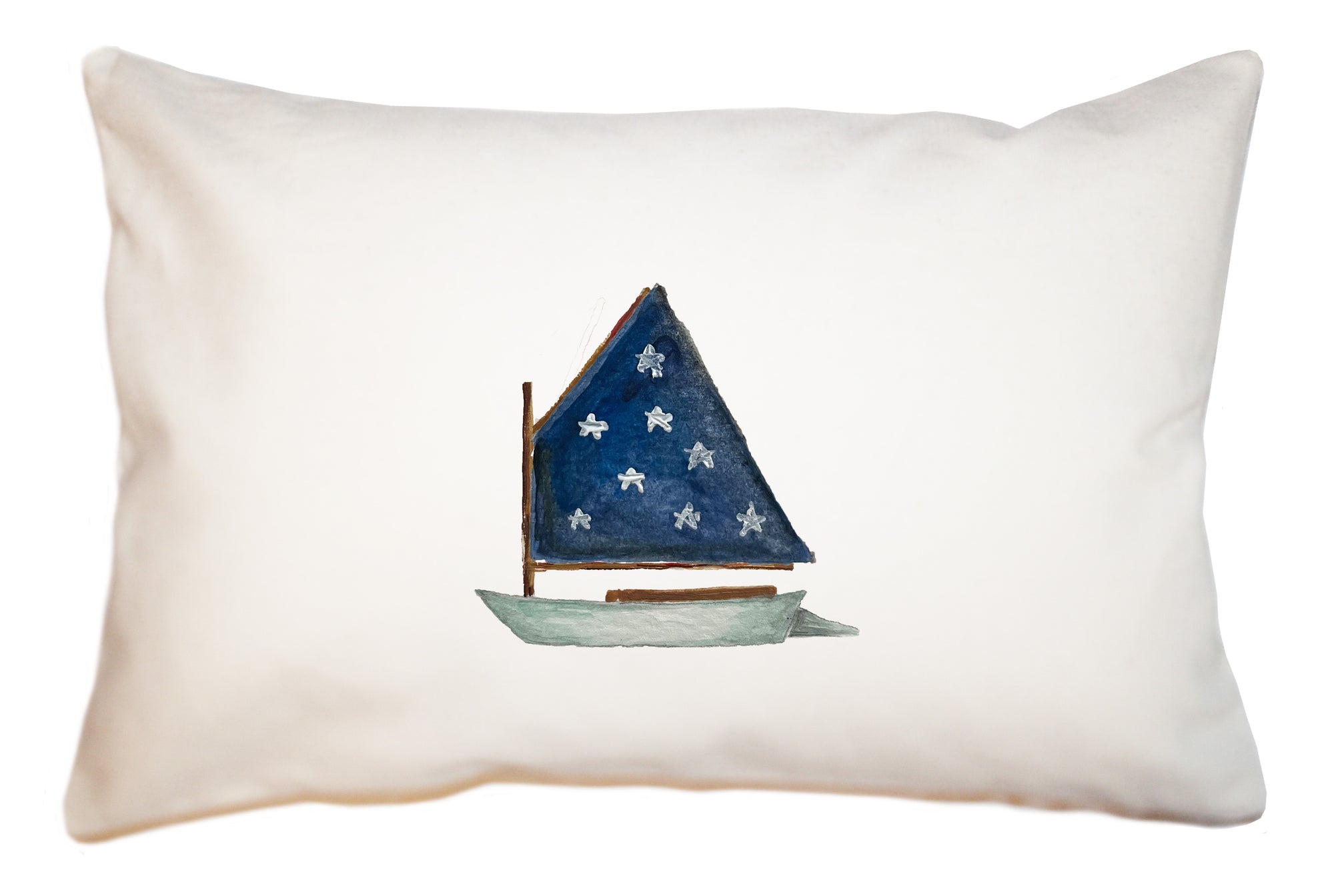 dingy navy with stars sail large rectangle pillow