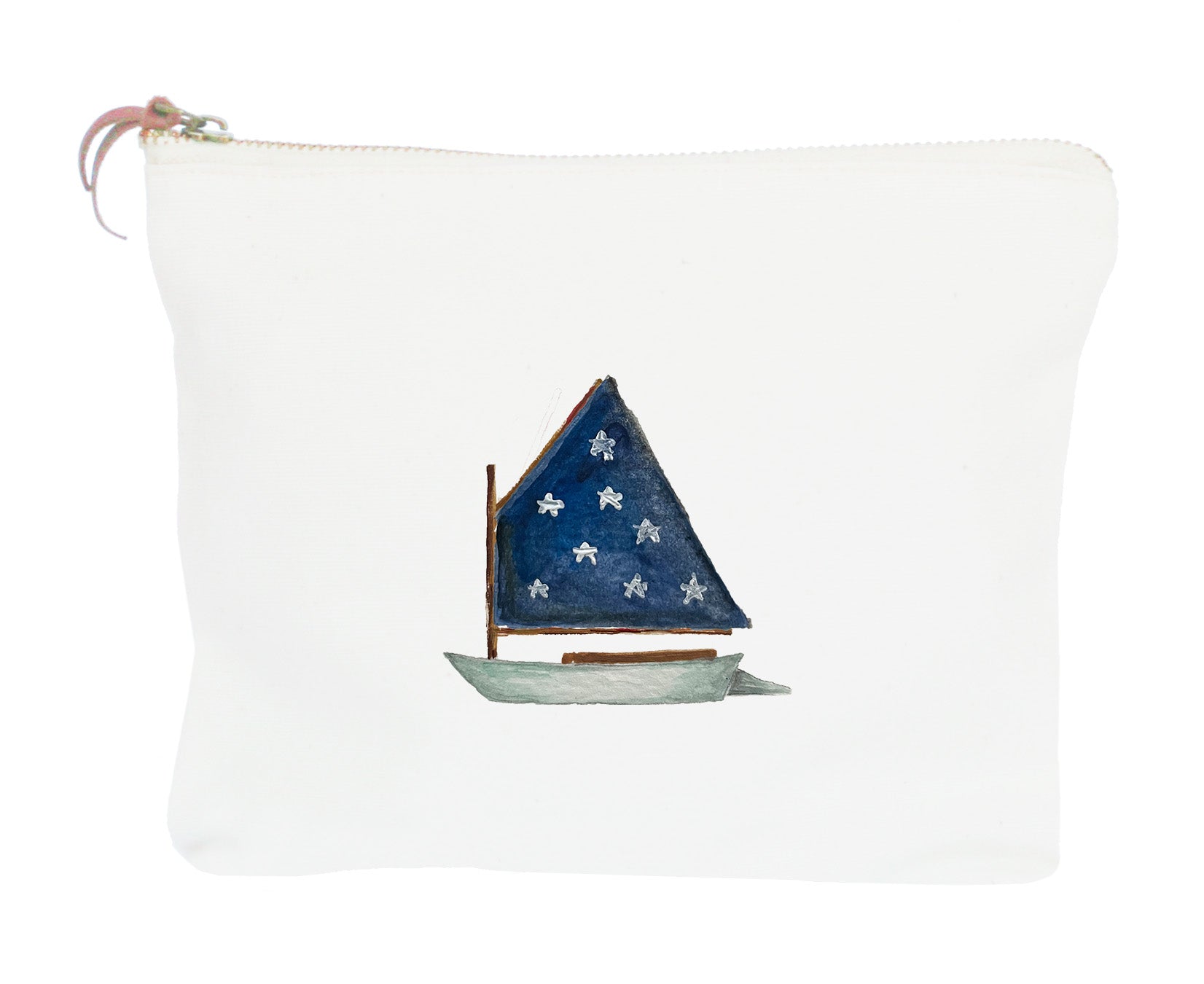 dingy navy with stars sail zipper pouch