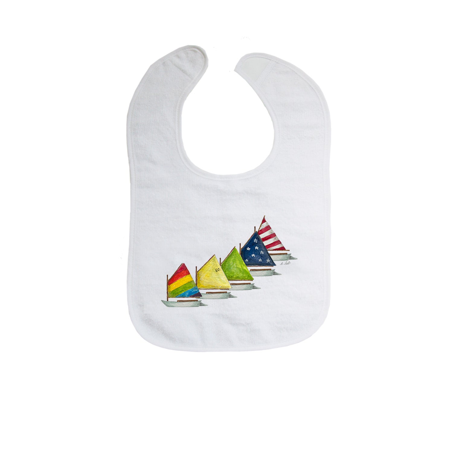 rainbow fleet of boats bib