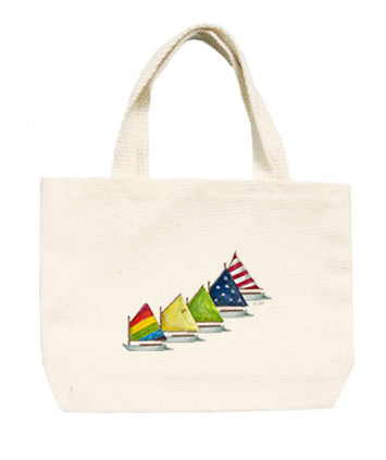 rainbow fleet of boats small tote