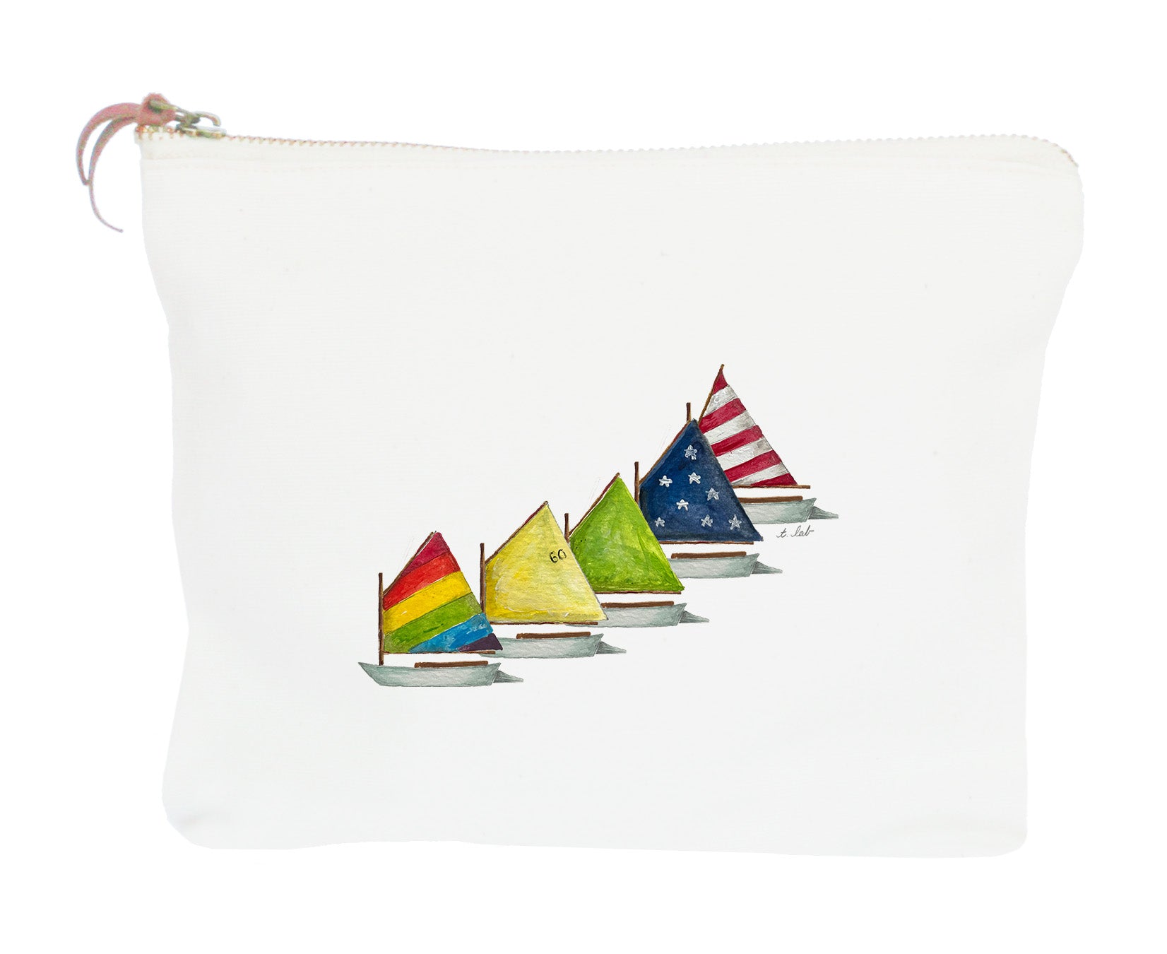 rainbow fleet of boats zipper pouch