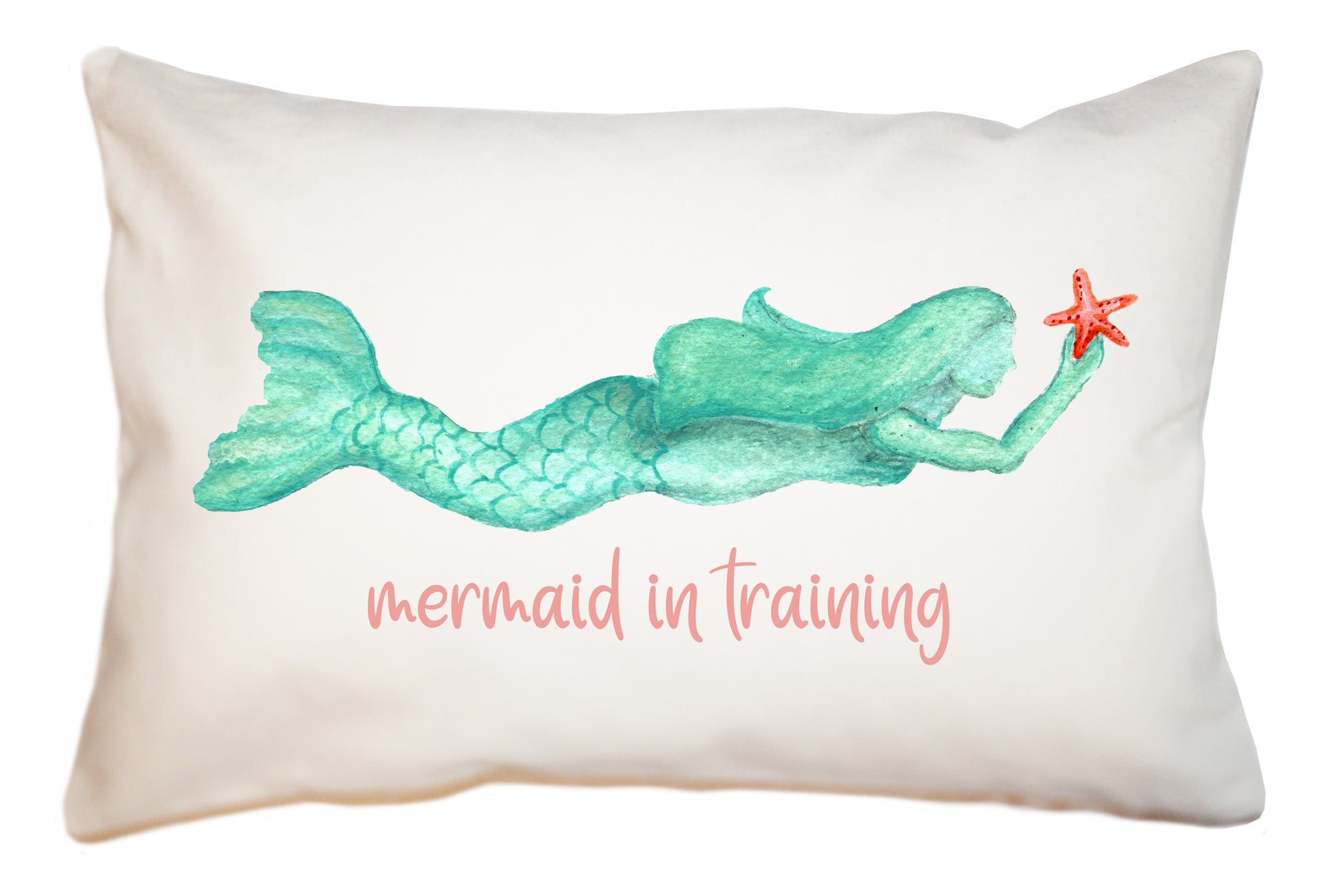 mermaid in training large rectangle pillow