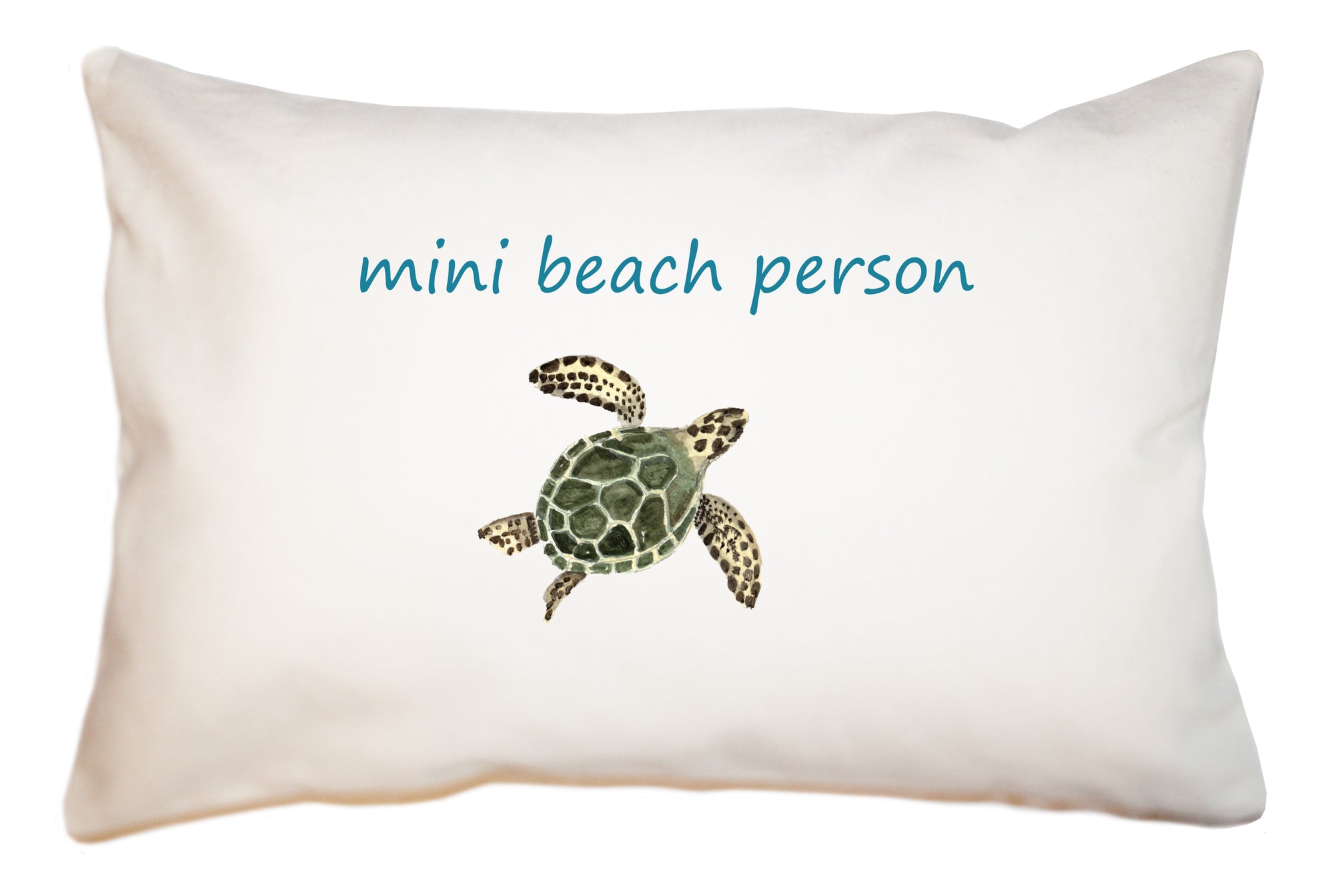 mini beach person with sea turtle large rectangle pillow